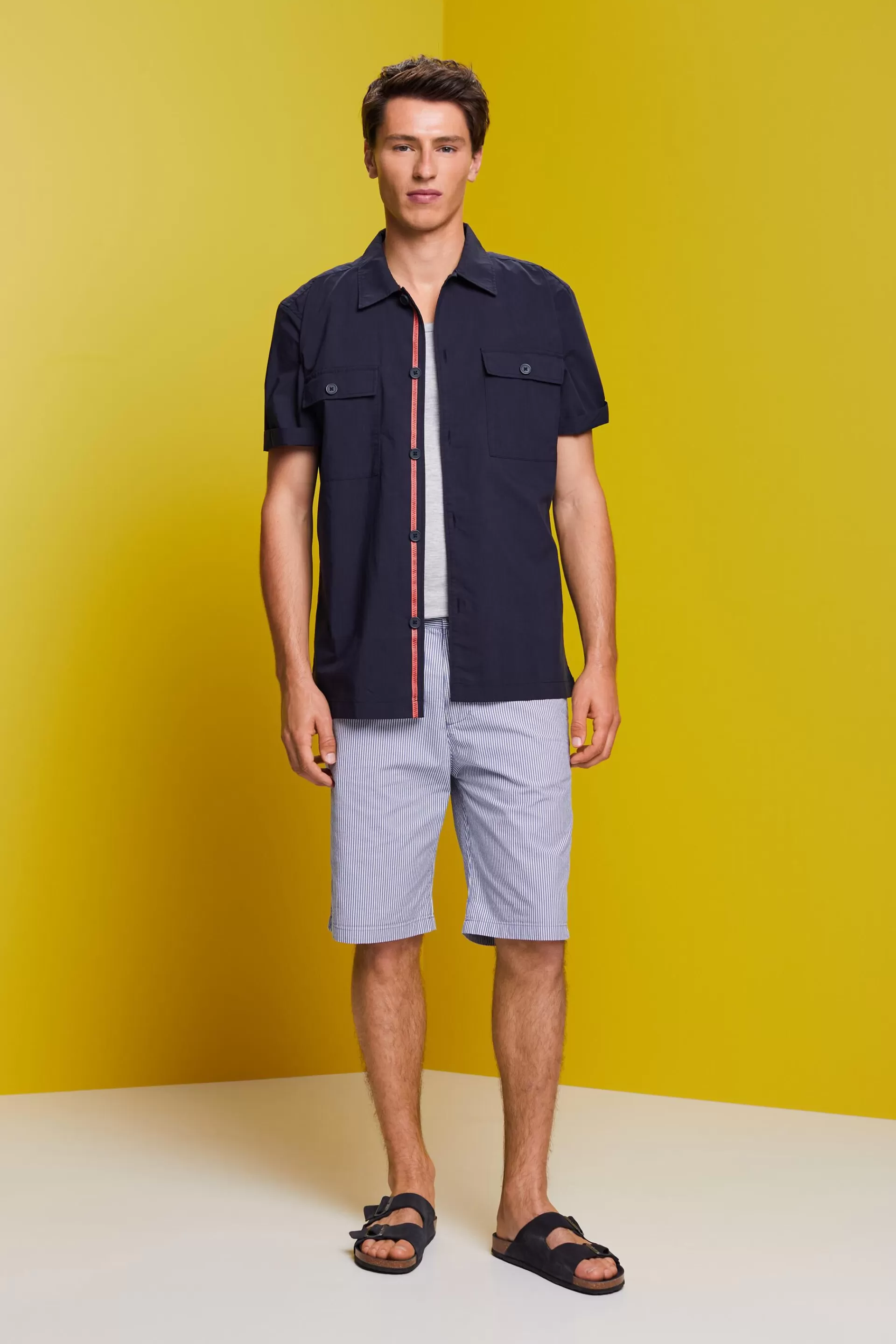 Kurzarmhemd, Baumwollmix-ESPRIT Fashion