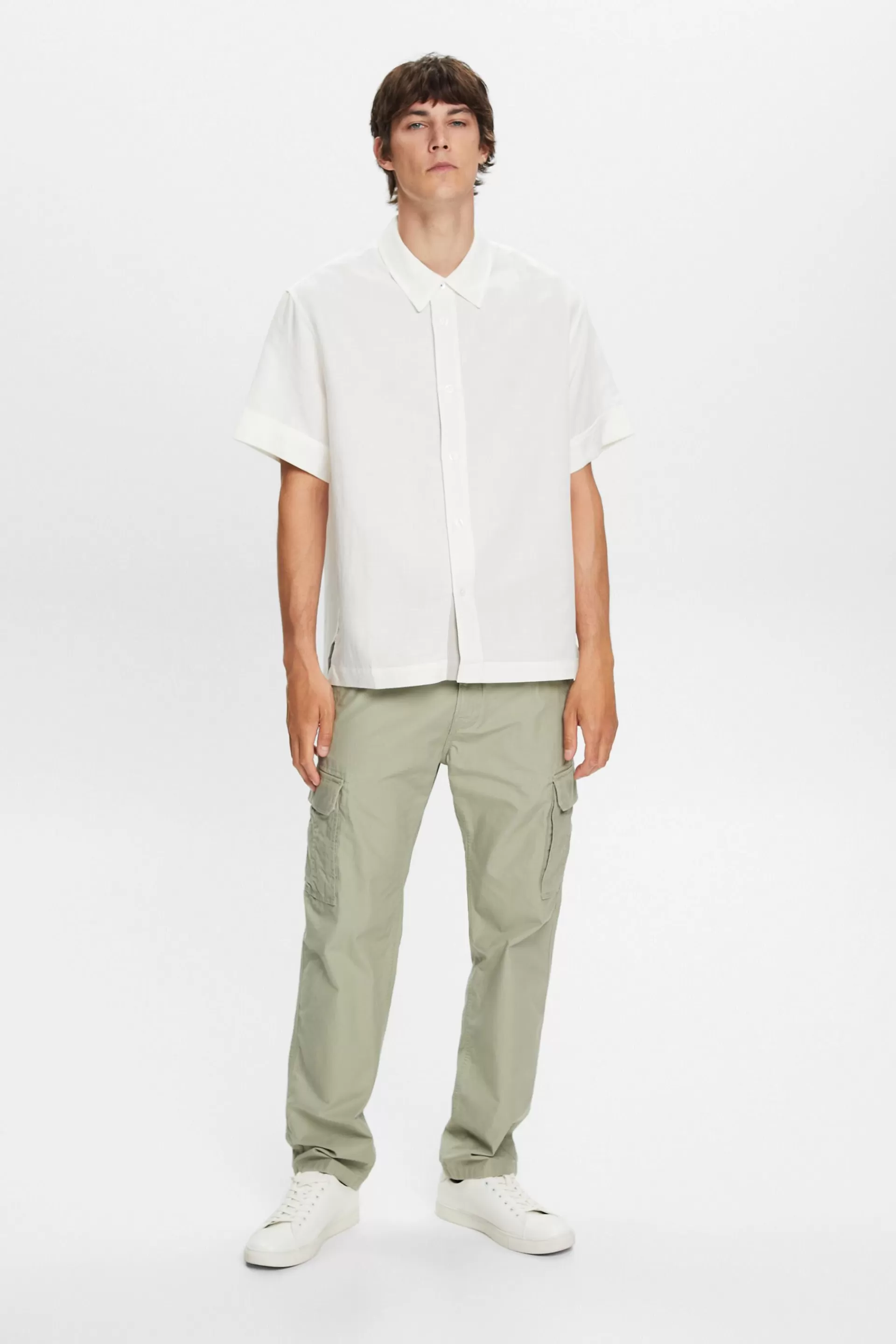 Kurzarmhemd, Leinenmix-ESPRIT Outlet