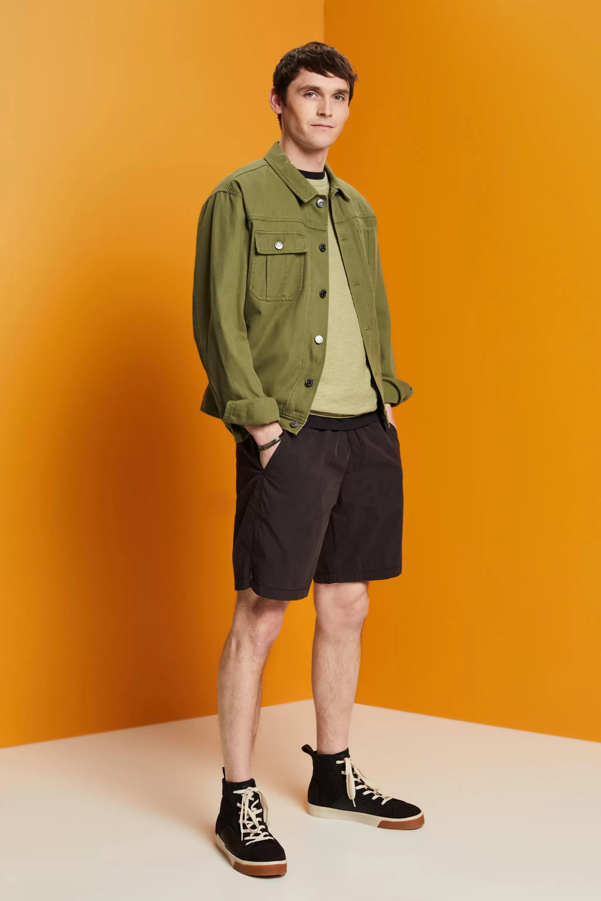 Kurzärmeliger Pullover, Baumwoll-Leinenmix-ESPRIT Discount