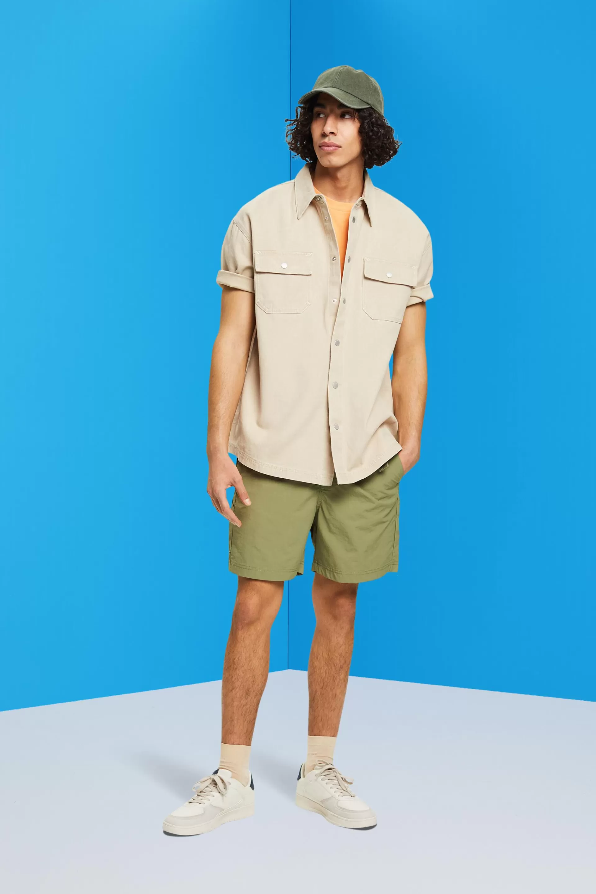 Kurzärmeliges Hemd im Boxy-Style-ESPRIT Sale