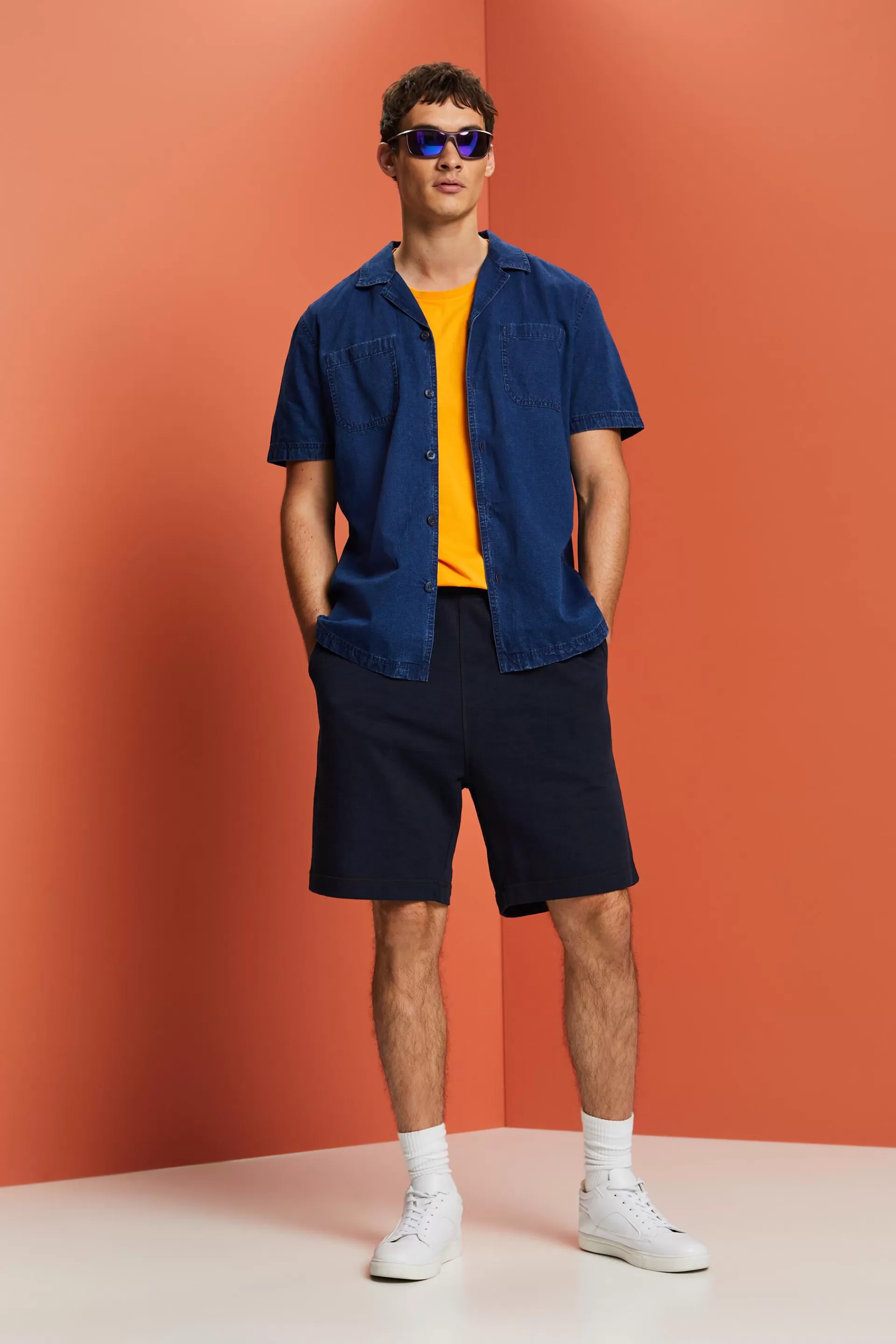 Kurzärmliges Jeanshemd, 100 % Baumwolle-ESPRIT Sale