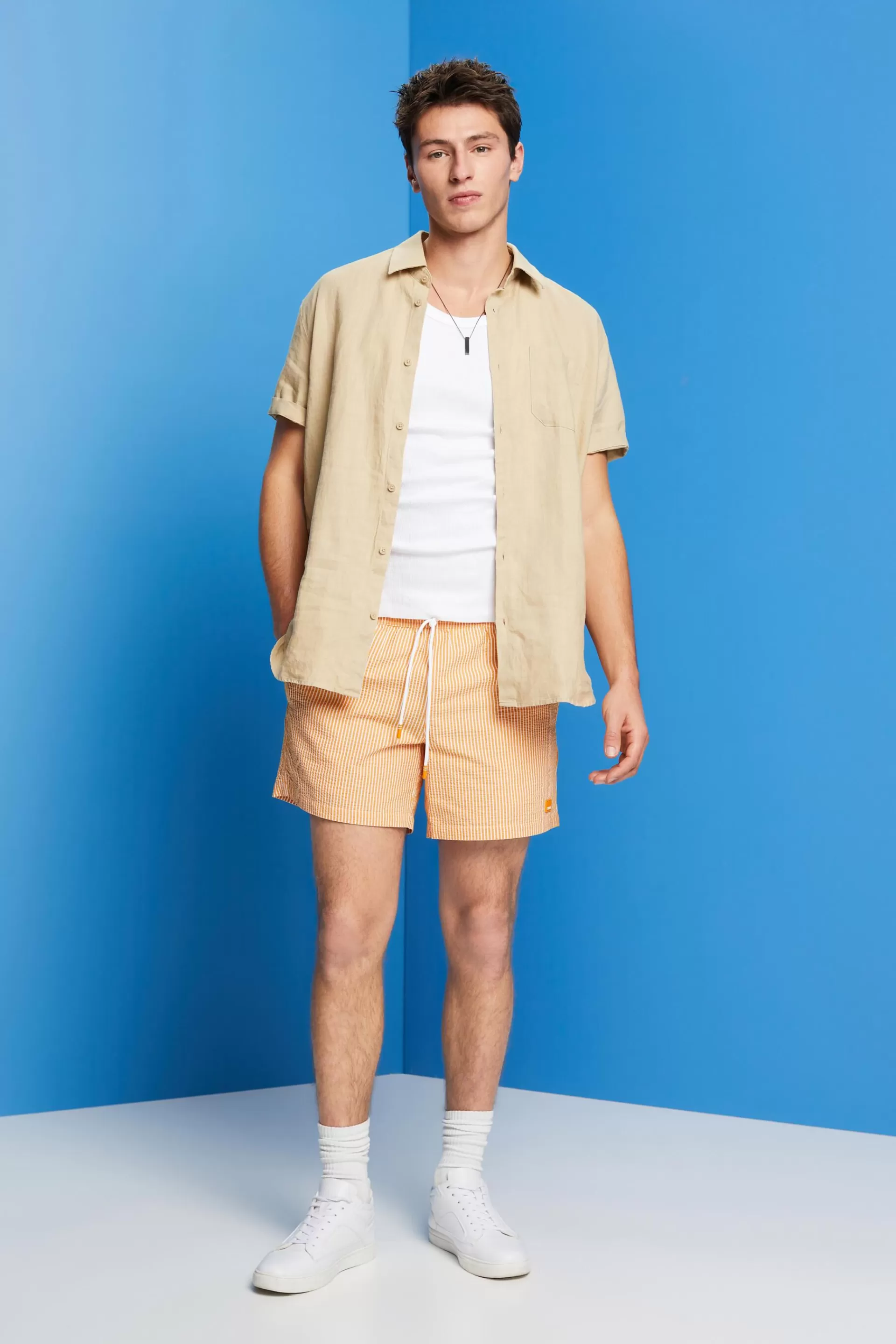 Kurzärmliges Leinenhemd-ESPRIT New