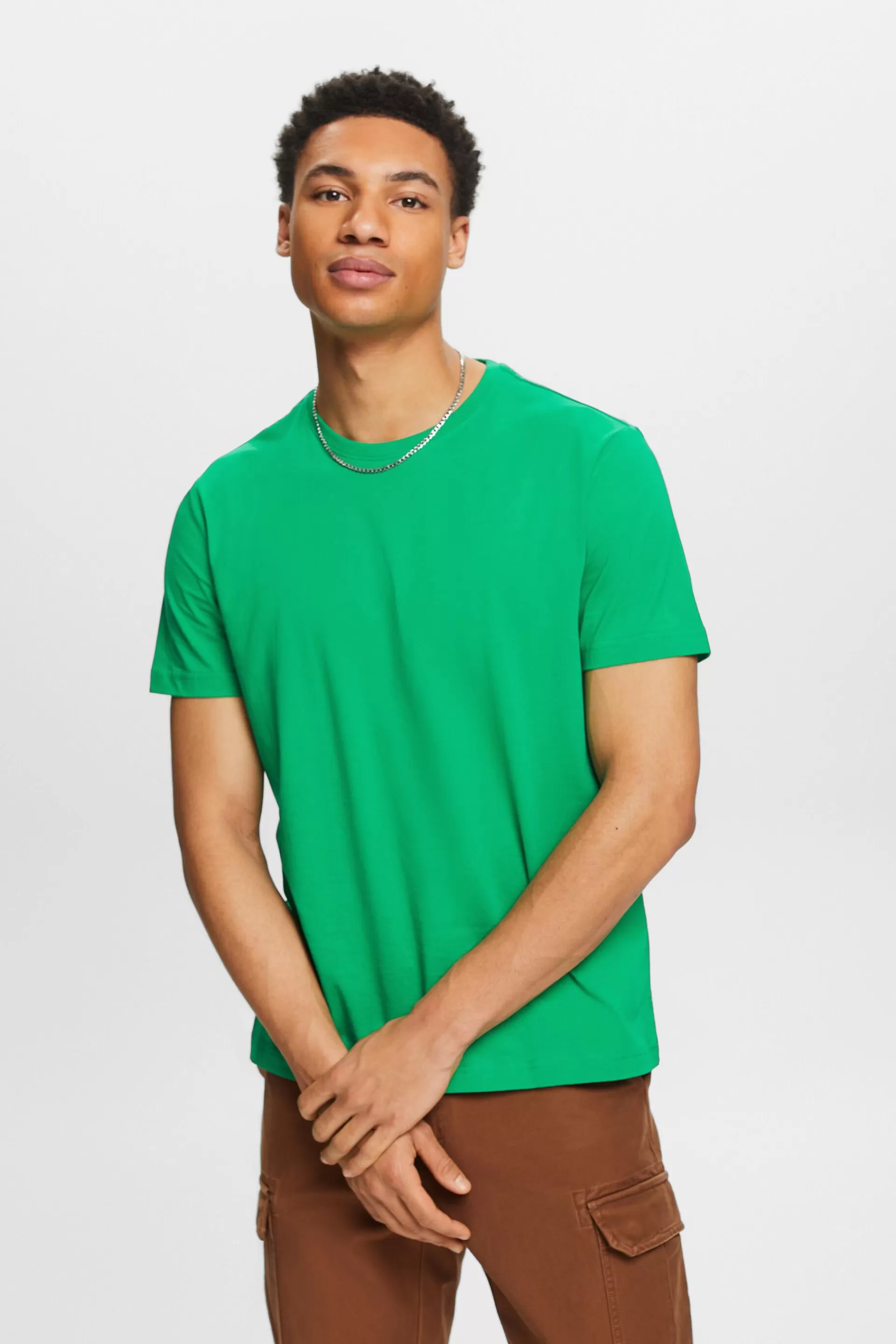 Kurzärmliges T-Shirt mit Rundhalsausschnitt-ESPRIT Shop