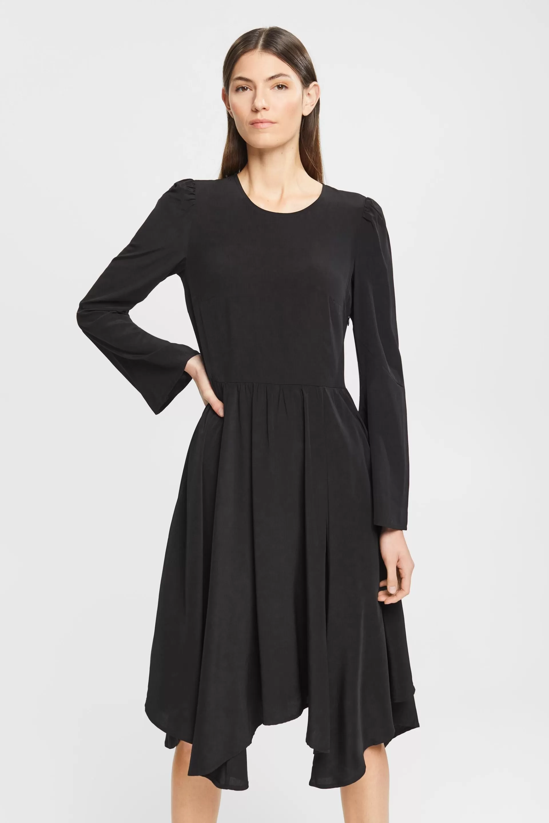 Langarmkleid in Midilänge-ESPRIT Store