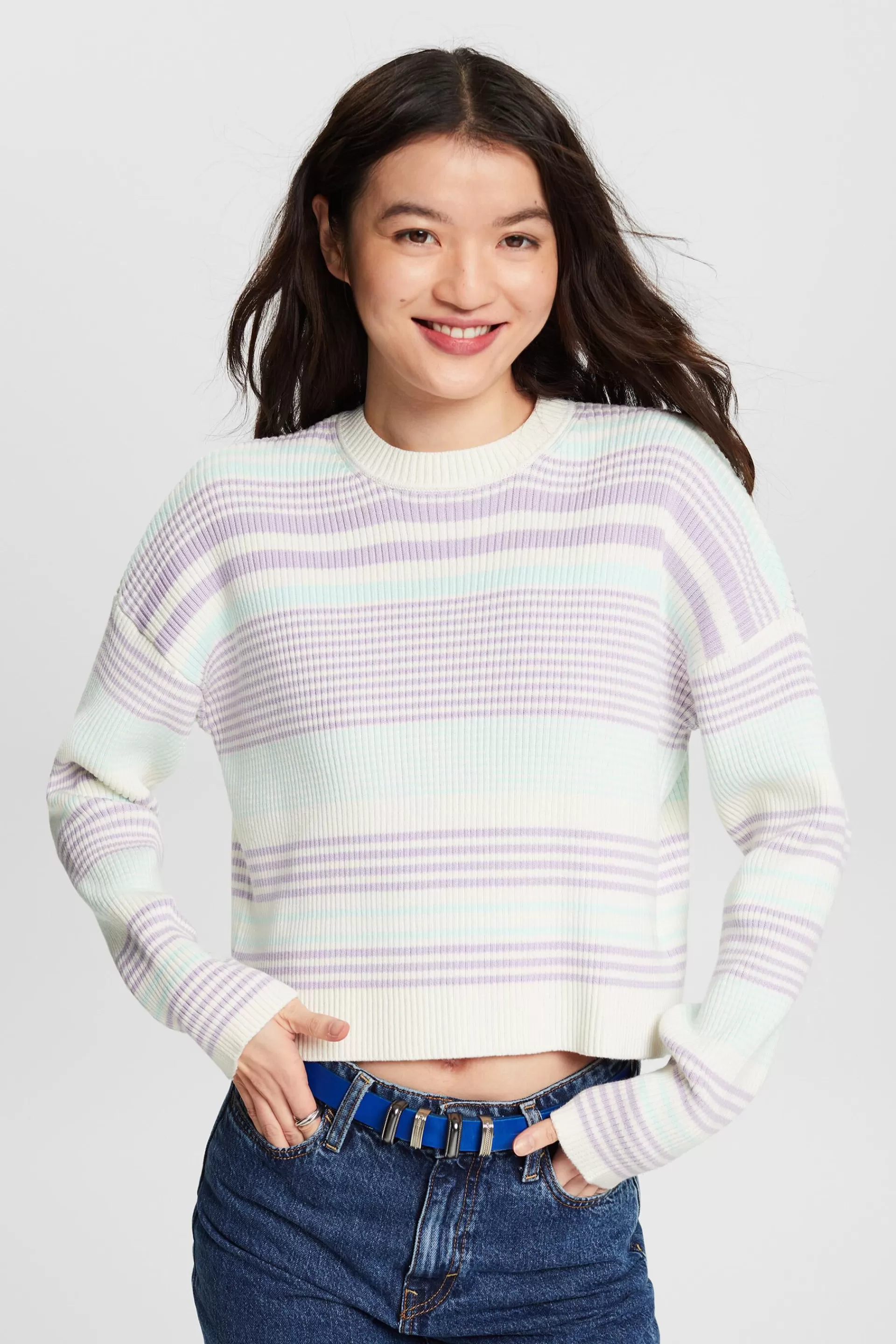 Langärmeliger Pullover mit Streifen-ESPRIT Fashion