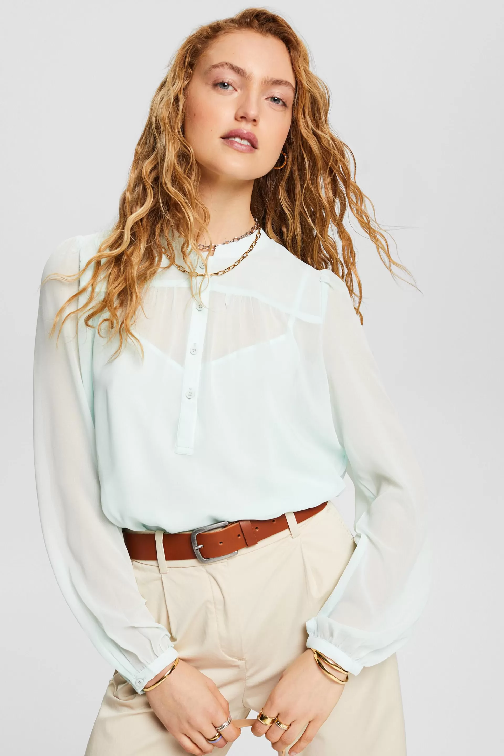 Langärmlige Chiffonbluse-ESPRIT Best