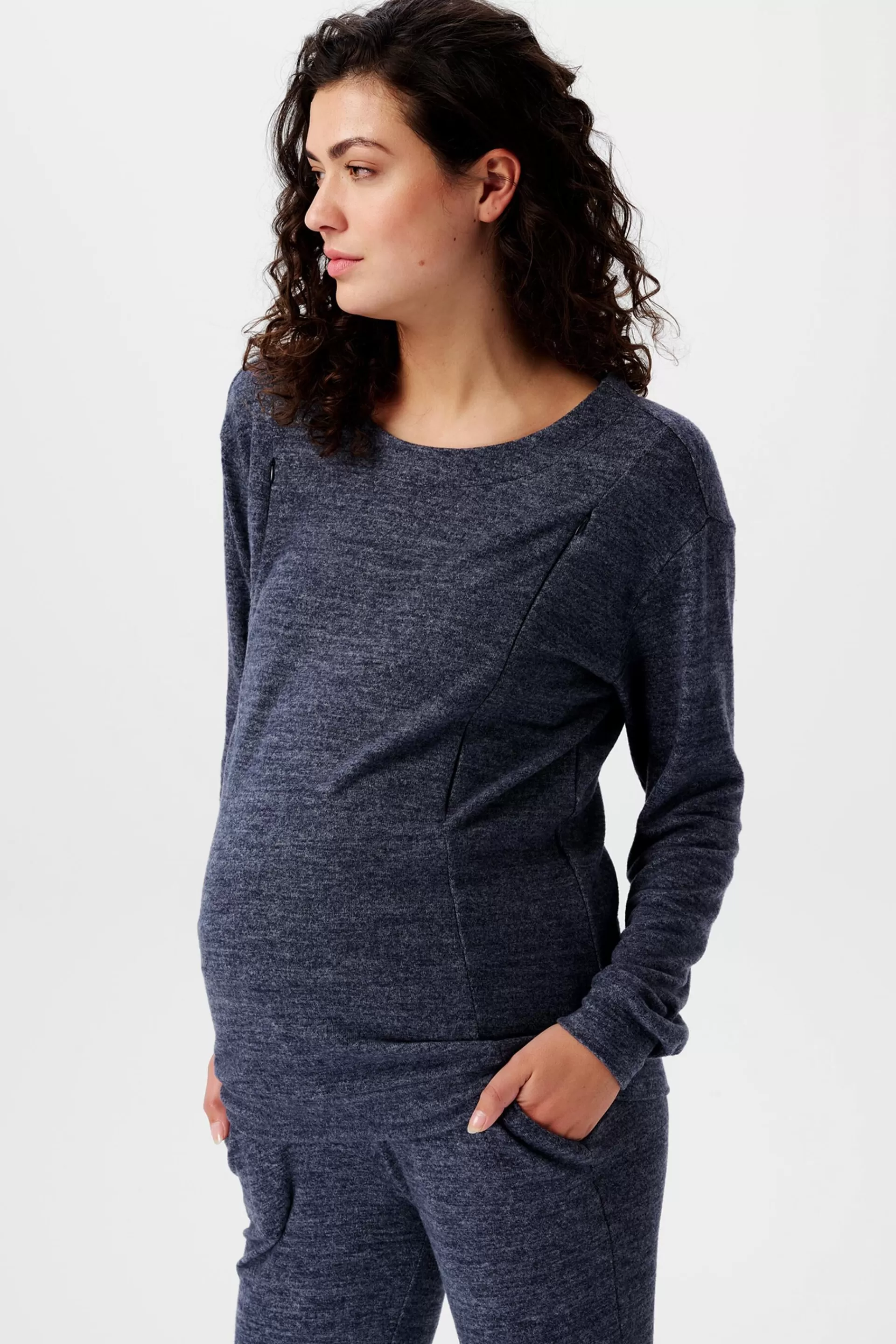 Langärmliges Zip-Sweatshirt mit Stillfunktion-ESPRIT Sale