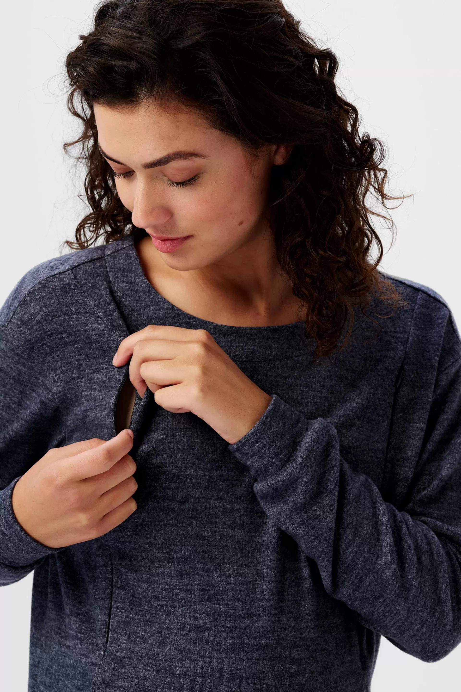 Langärmliges Zip-Sweatshirt mit Stillfunktion-ESPRIT Sale