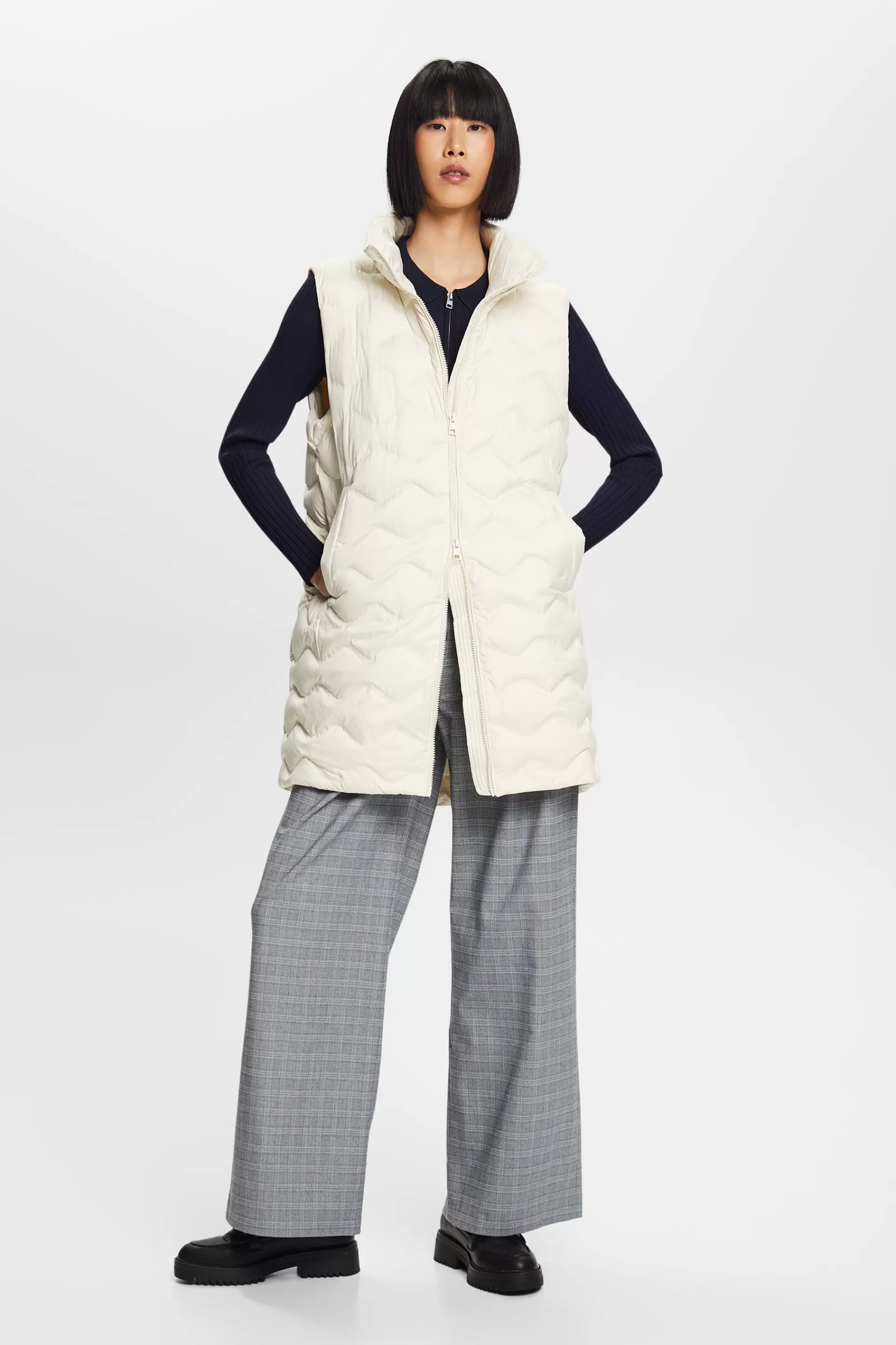 Lange Steppweste-ESPRIT Discount