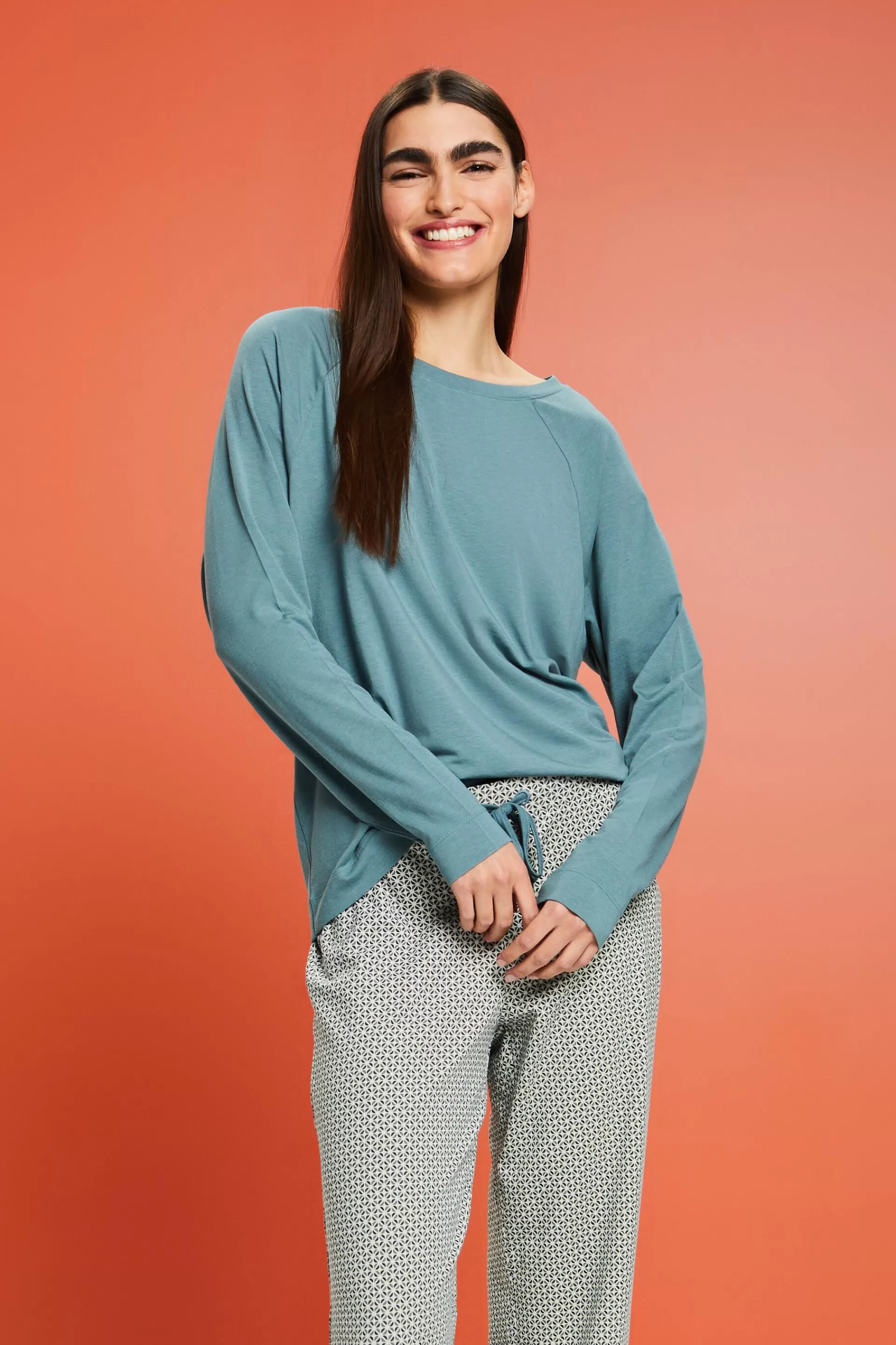 Langes Pyjama-Set aus Jersey-ESPRIT Fashion