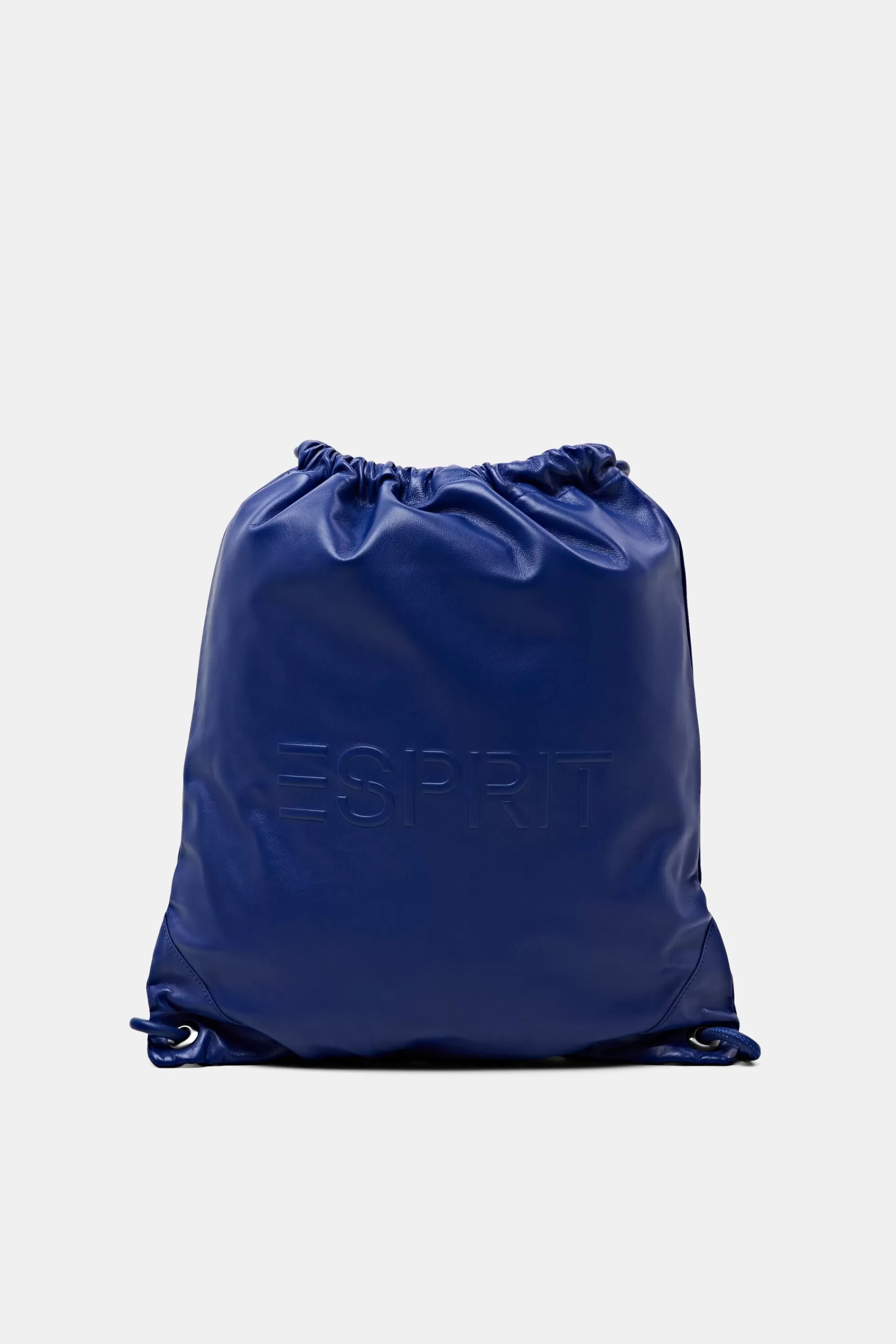 Leder-Rucksack mit Logo und Kordelzug-ESPRIT New