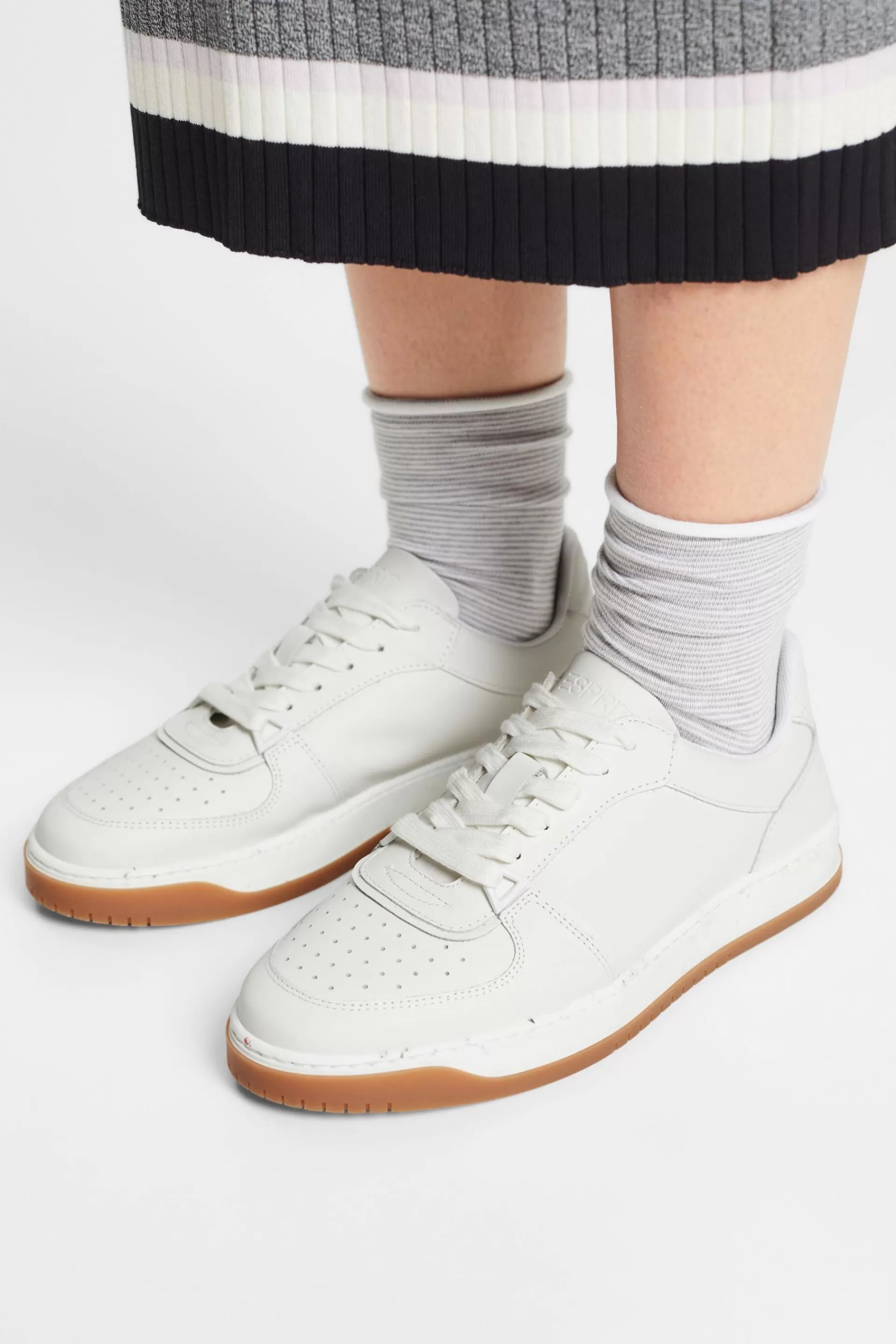 Ledersneakers mit Schnürung-ESPRIT Cheap