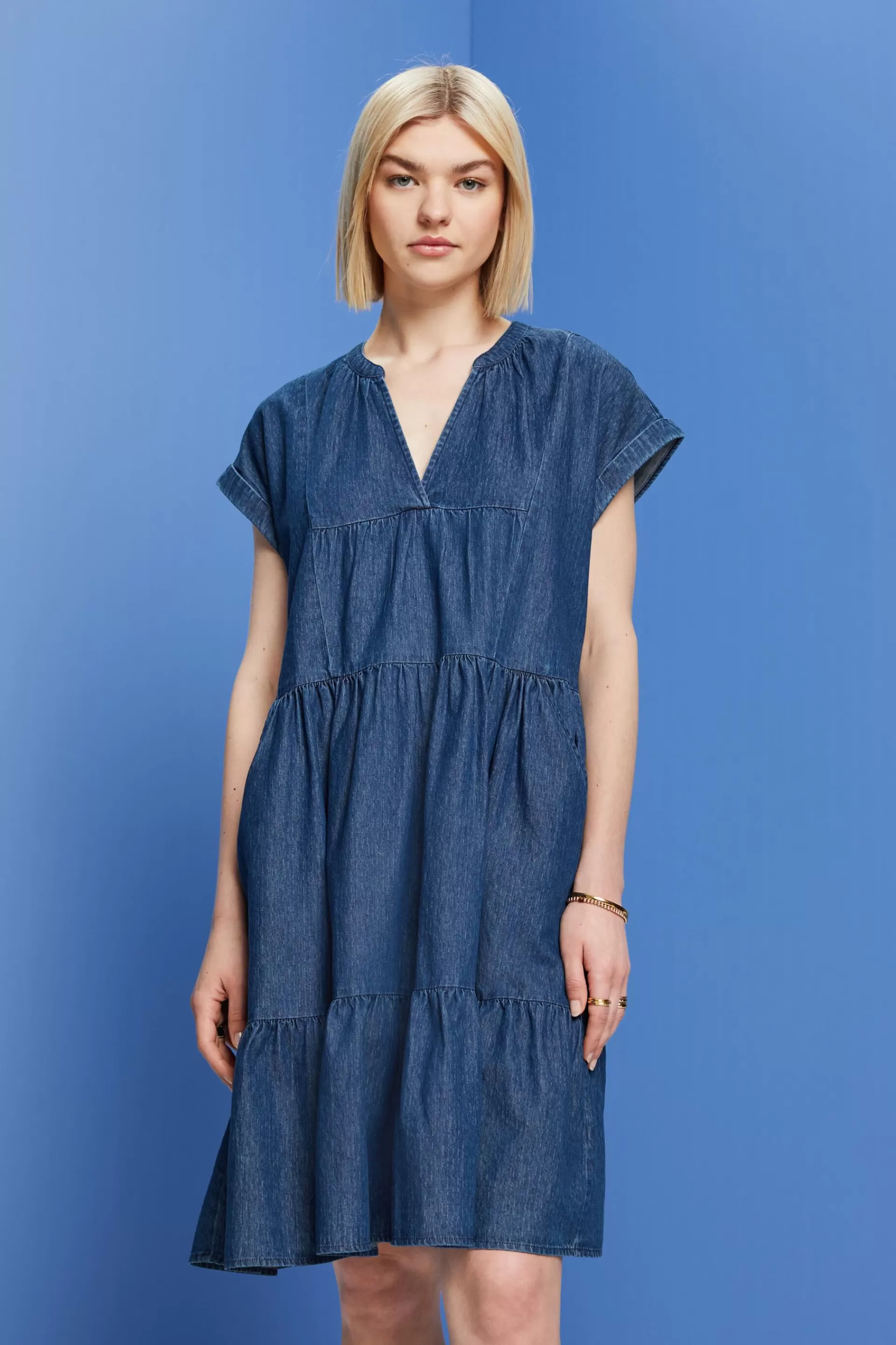 Leichtes Jeanskleid, 100 % Baumwolle-ESPRIT Online