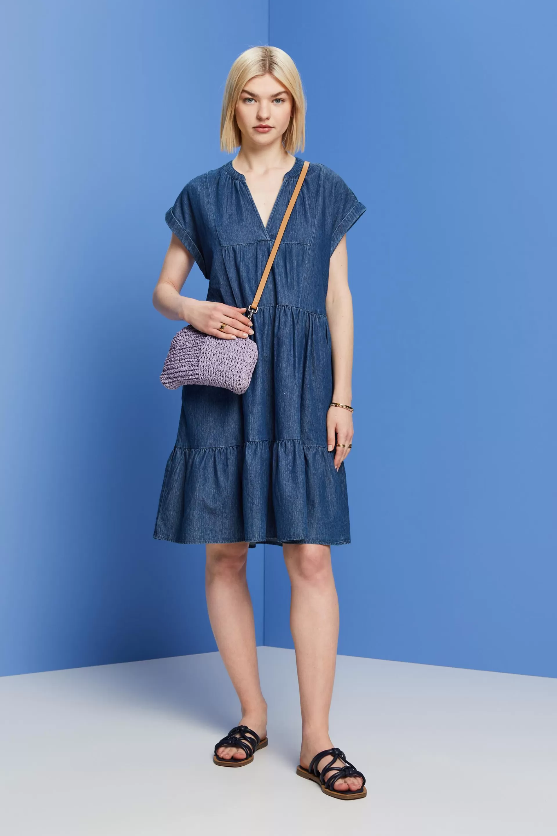 Leichtes Jeanskleid, 100 % Baumwolle-ESPRIT Online