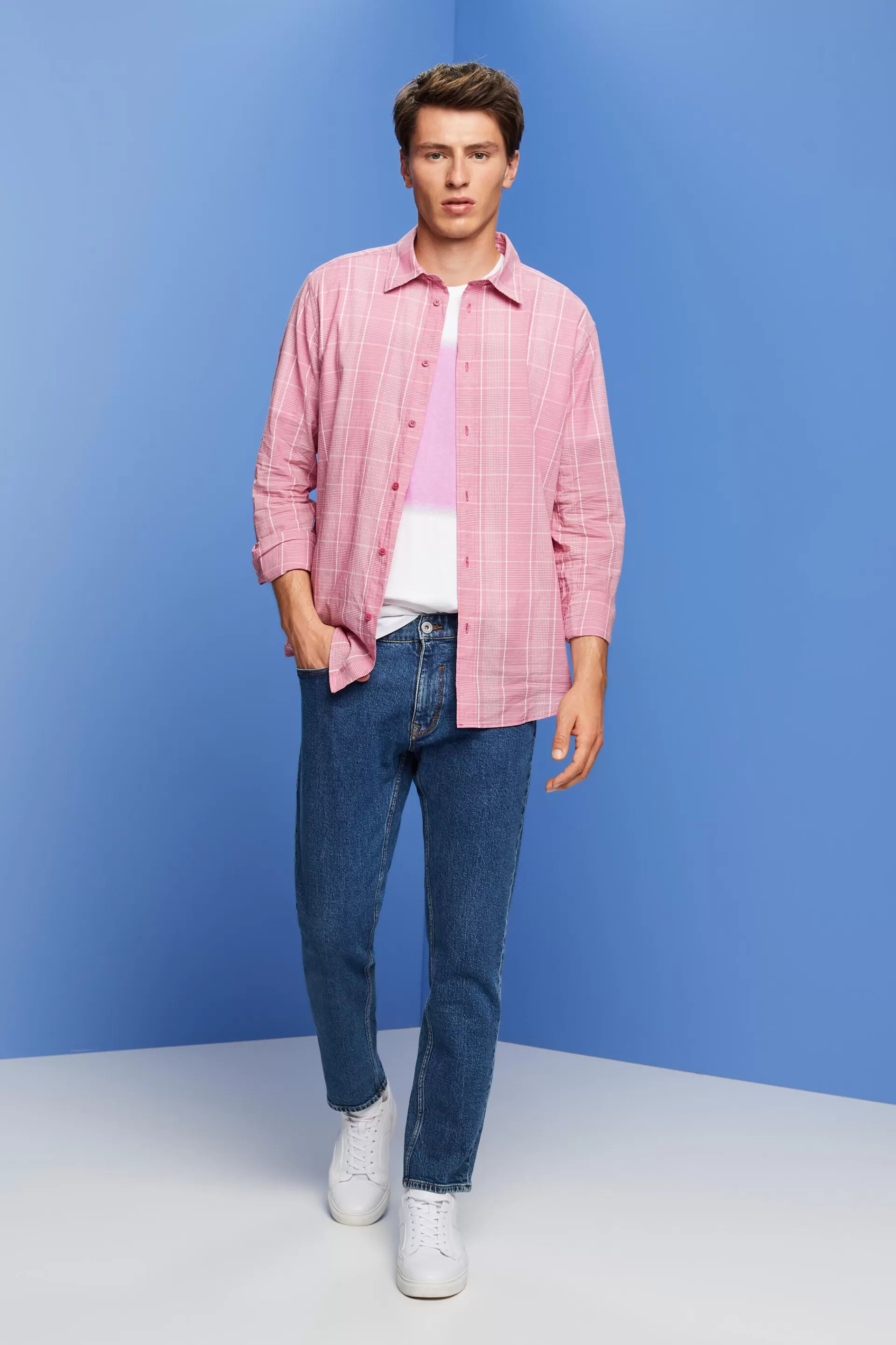 Leichtes Karohemd, 100 % Baumwolle-ESPRIT Fashion