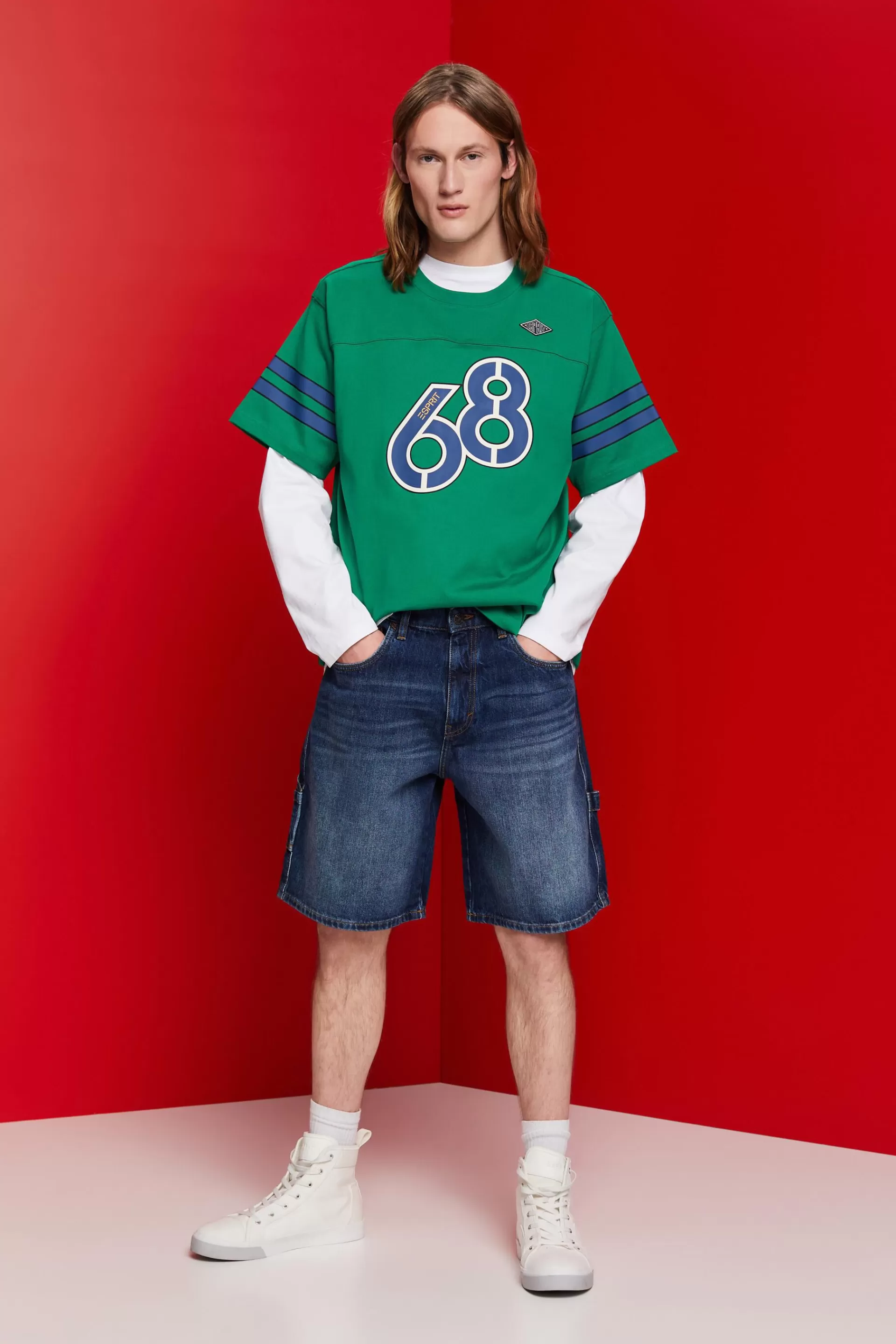 Locker geschnittene Jeansshorts-ESPRIT Store