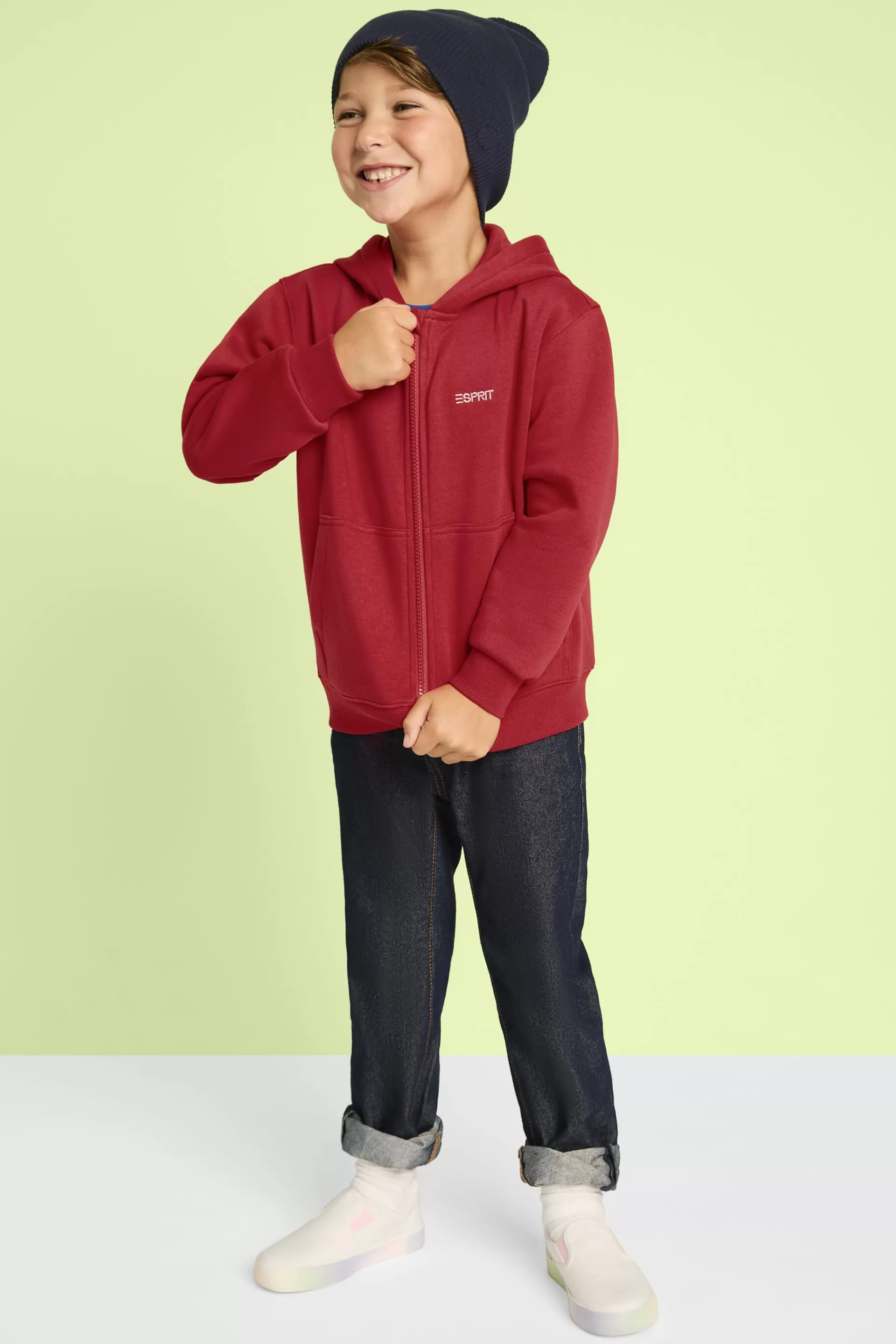 Logo-Kapuzenjacke mit Reißverschluss-ESPRIT Online