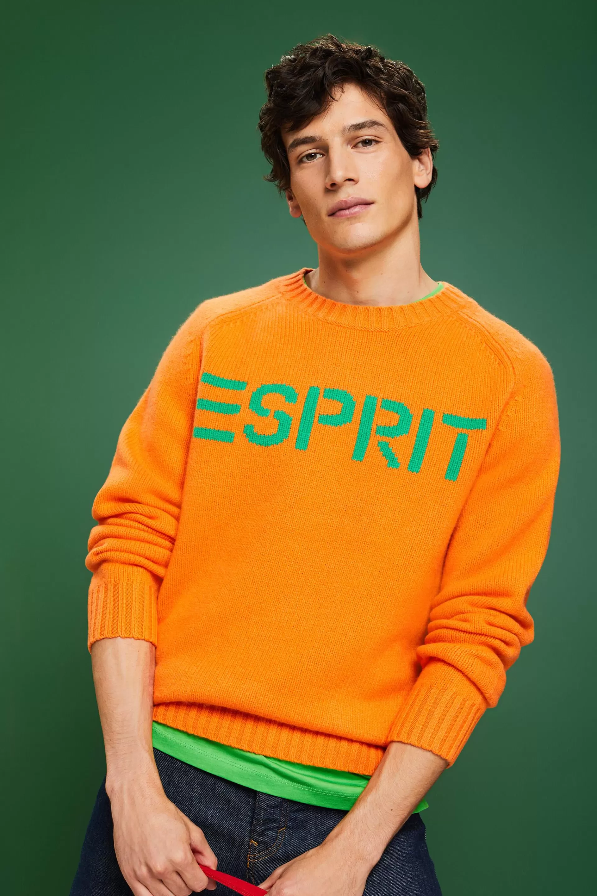 Logo-Pullover aus Wolle und Kaschmir-ESPRIT Flash Sale