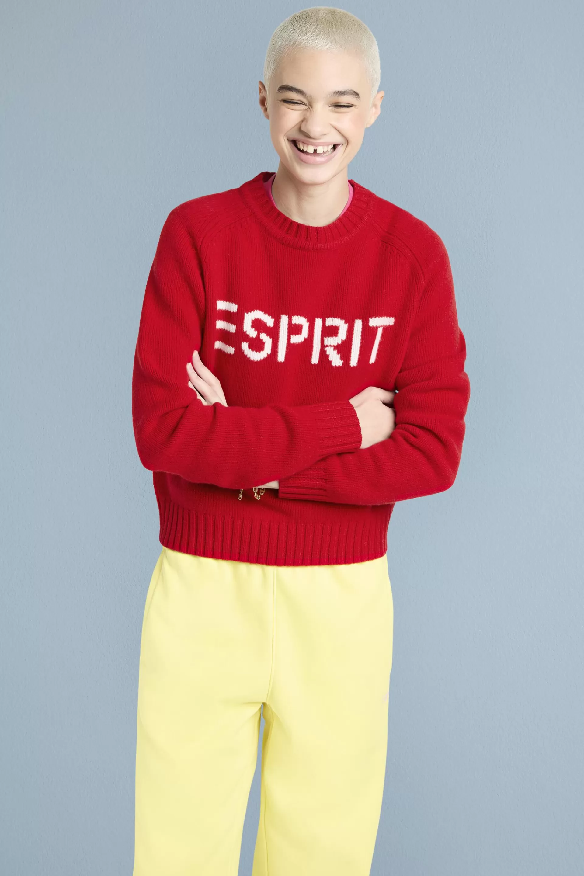 Logo-Pullover aus Wolle und Kaschmir-ESPRIT Cheap