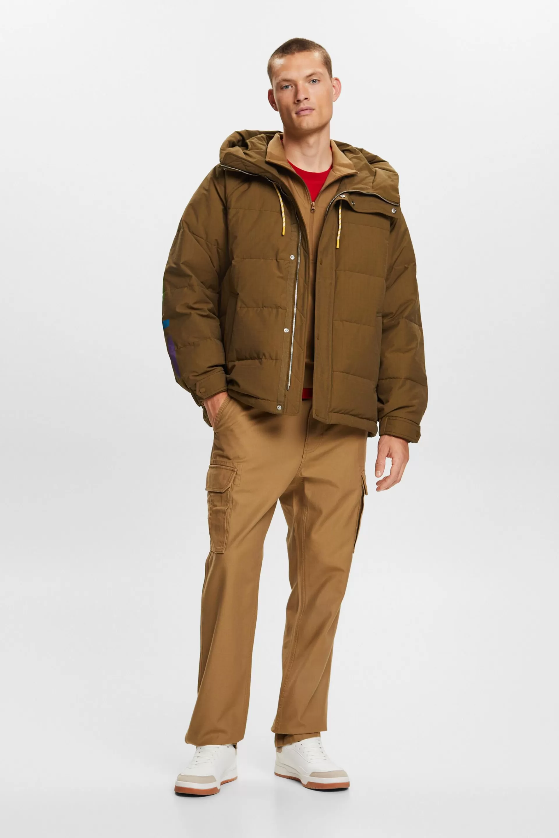 Logo-Steppjacke mit Daunen-ESPRIT Outlet