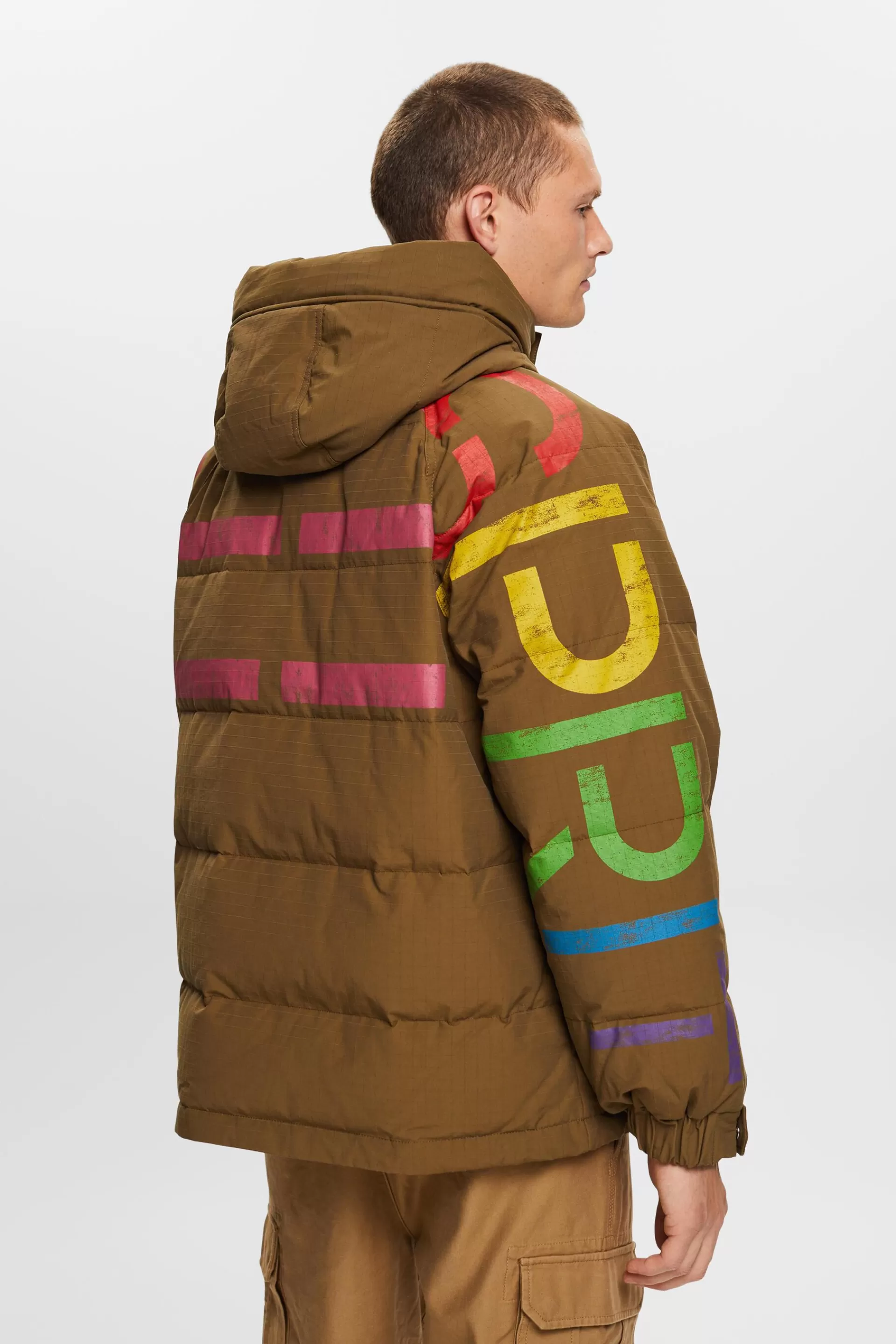 Logo-Steppjacke mit Daunen-ESPRIT Outlet