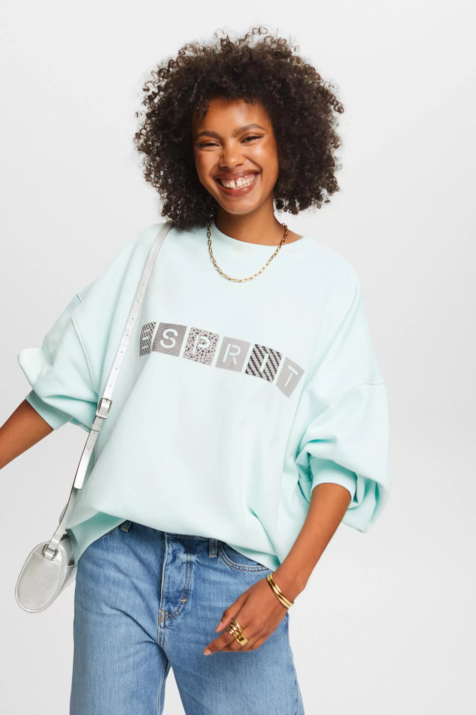 Logo-Sweatshirt mit Rundhalsausschnitt-ESPRIT Outlet