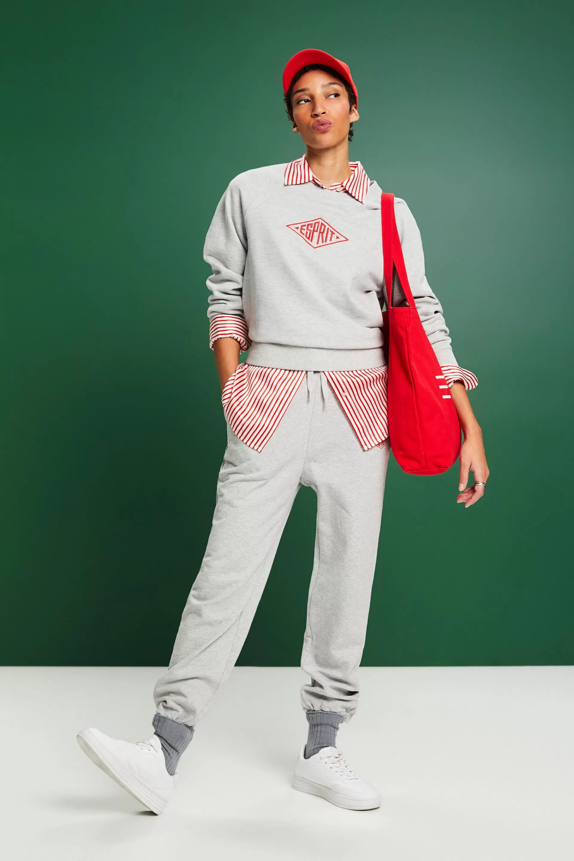 Logo-Sweatshirt mit Stickerei-ESPRIT New