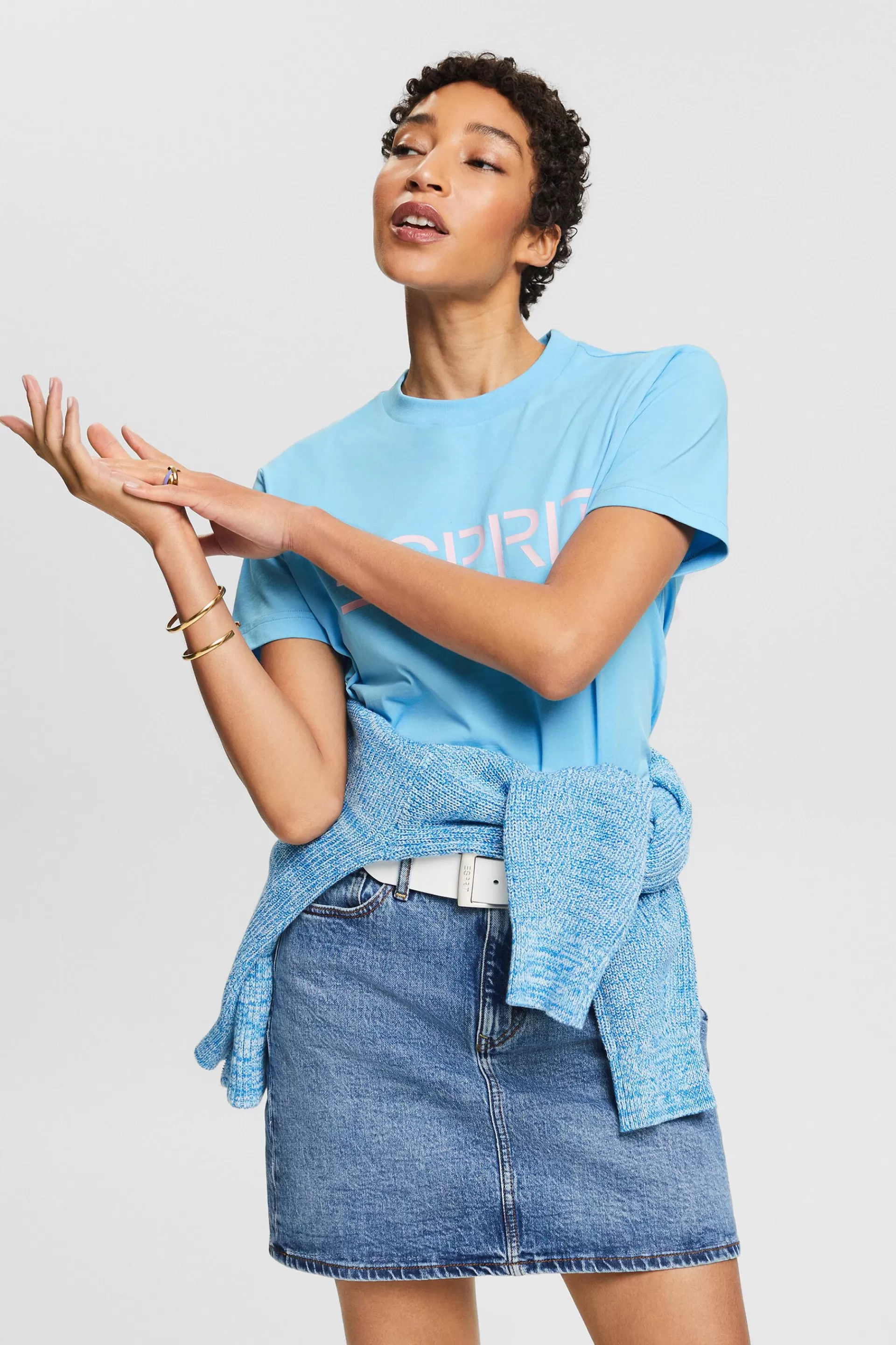 Logo-T-Shirt mit Rundhalsausschnitt-ESPRIT New