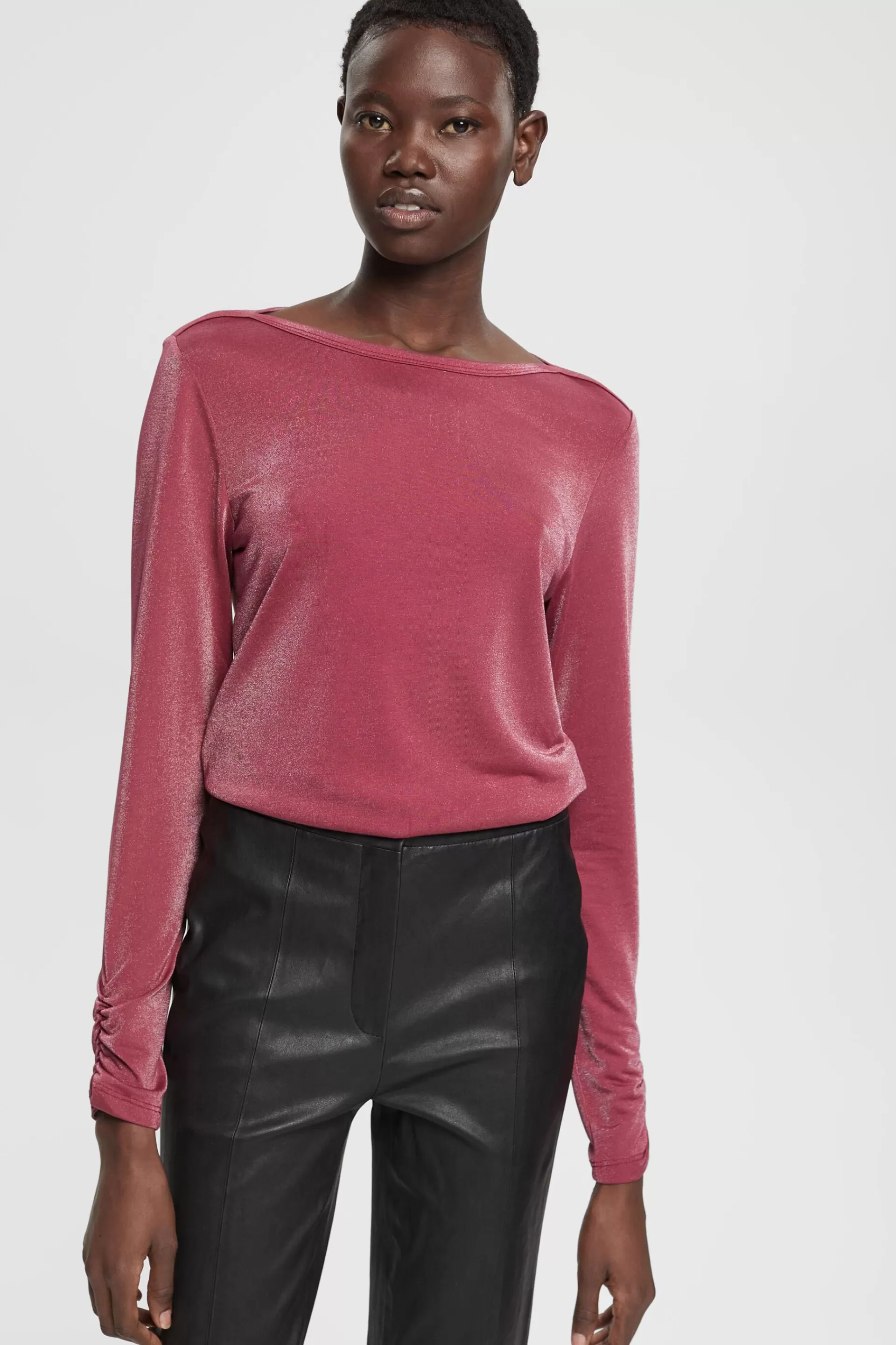 Longsleeve in Glanzoptik-ESPRIT Sale