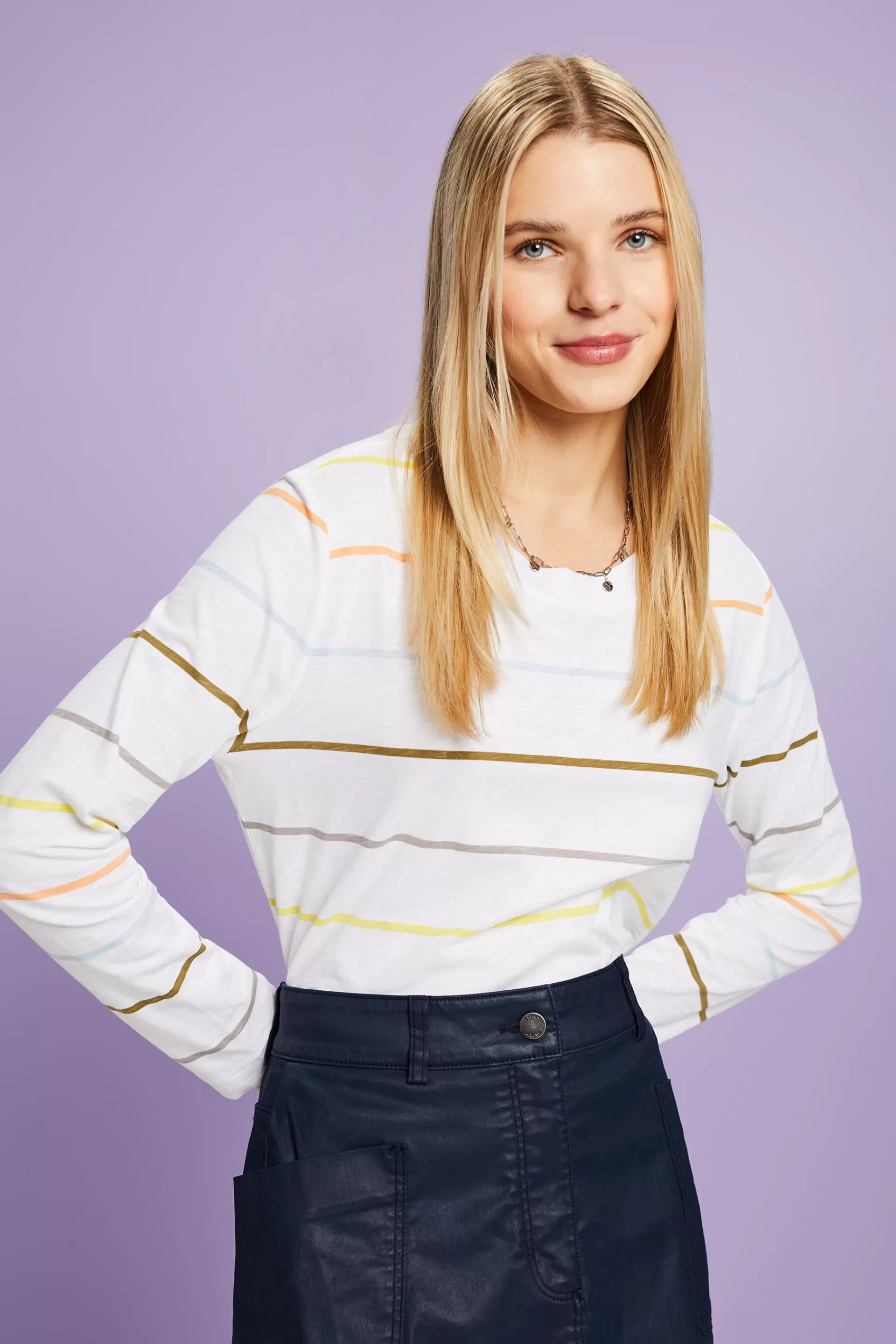 Longsleeve mit Streifen-ESPRIT Clearance