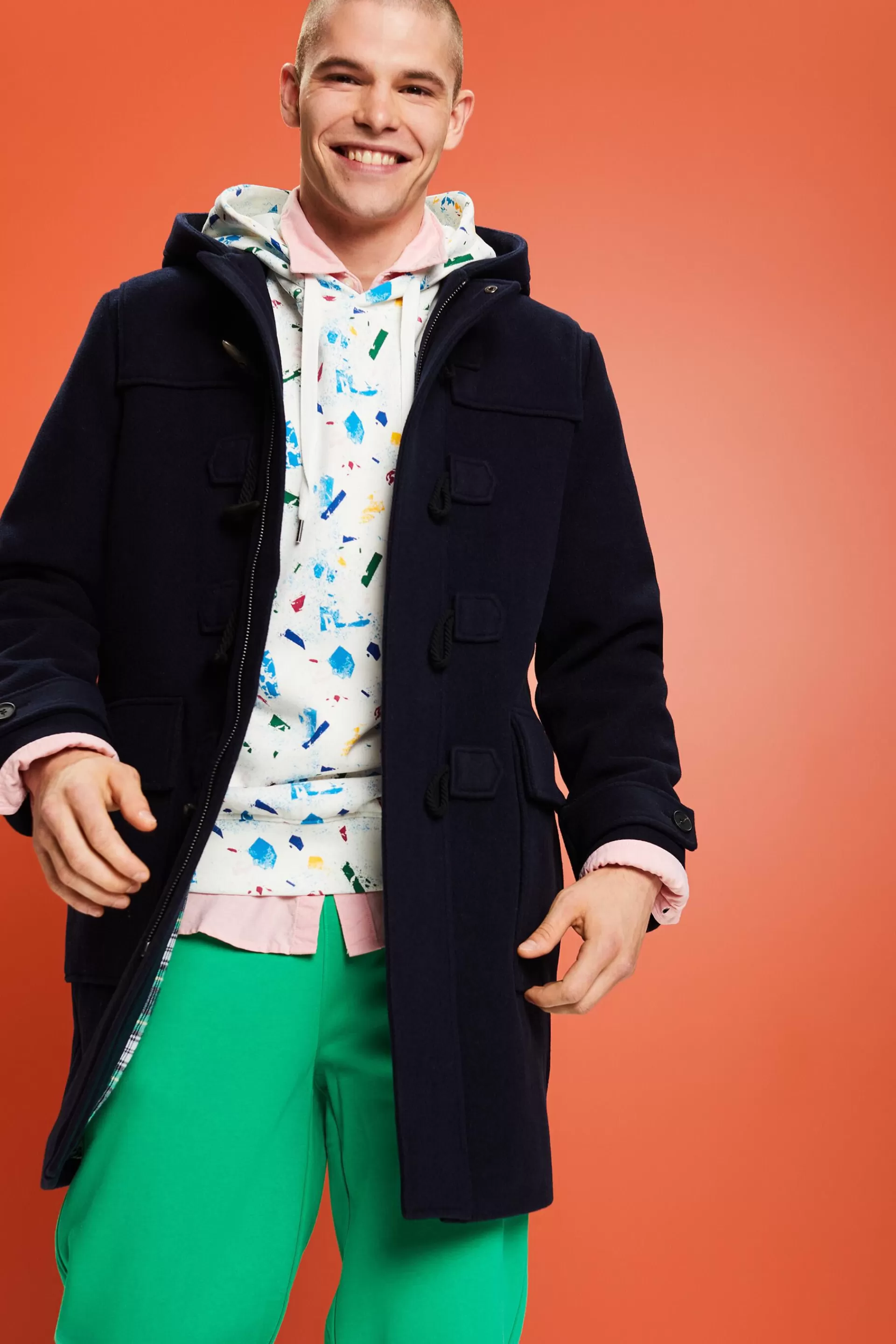 Mantel aus Wollmix mit Knebelknöpfen-ESPRIT Discount