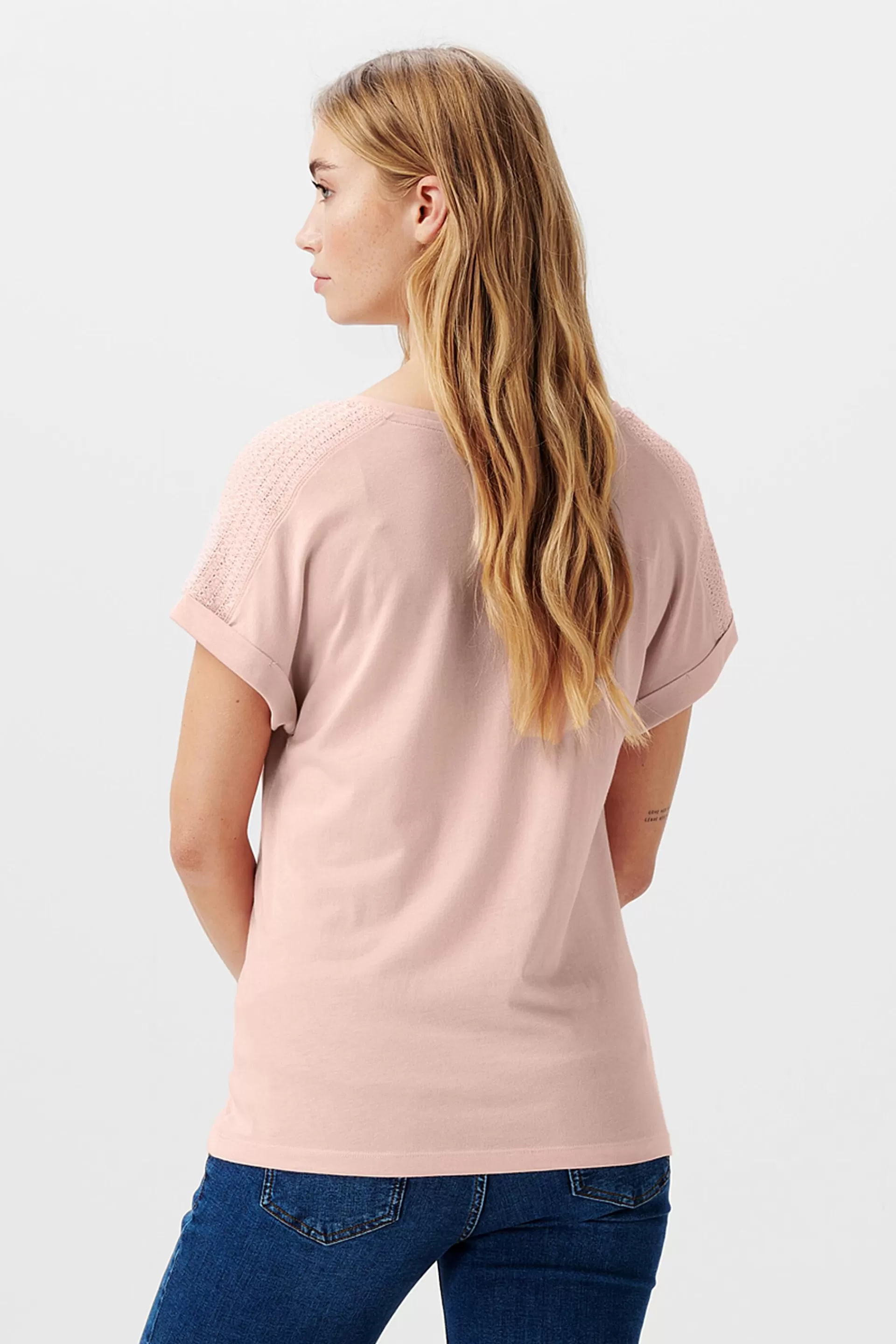 MATERNITY Gesmoktes T-Shirt mit V-Ausschnitt-ESPRIT Store