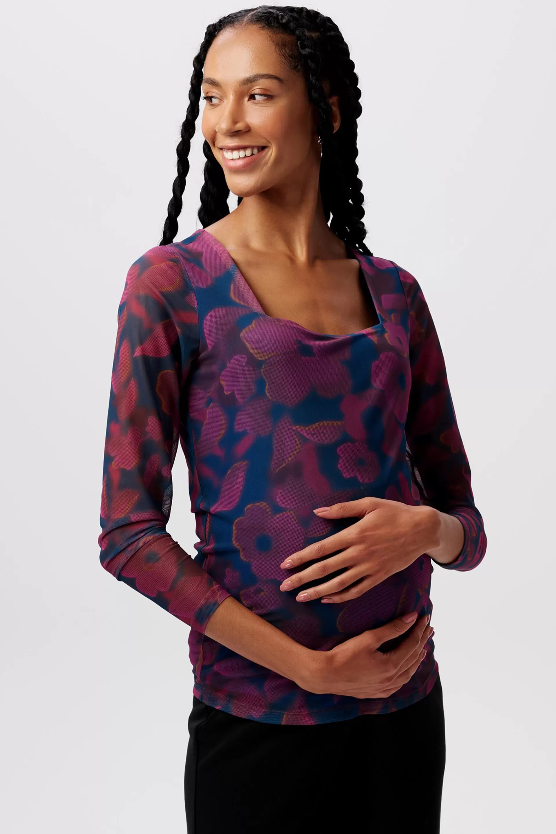 MATERNITY Longsleeve aus Mesh mit Print-ESPRIT Online