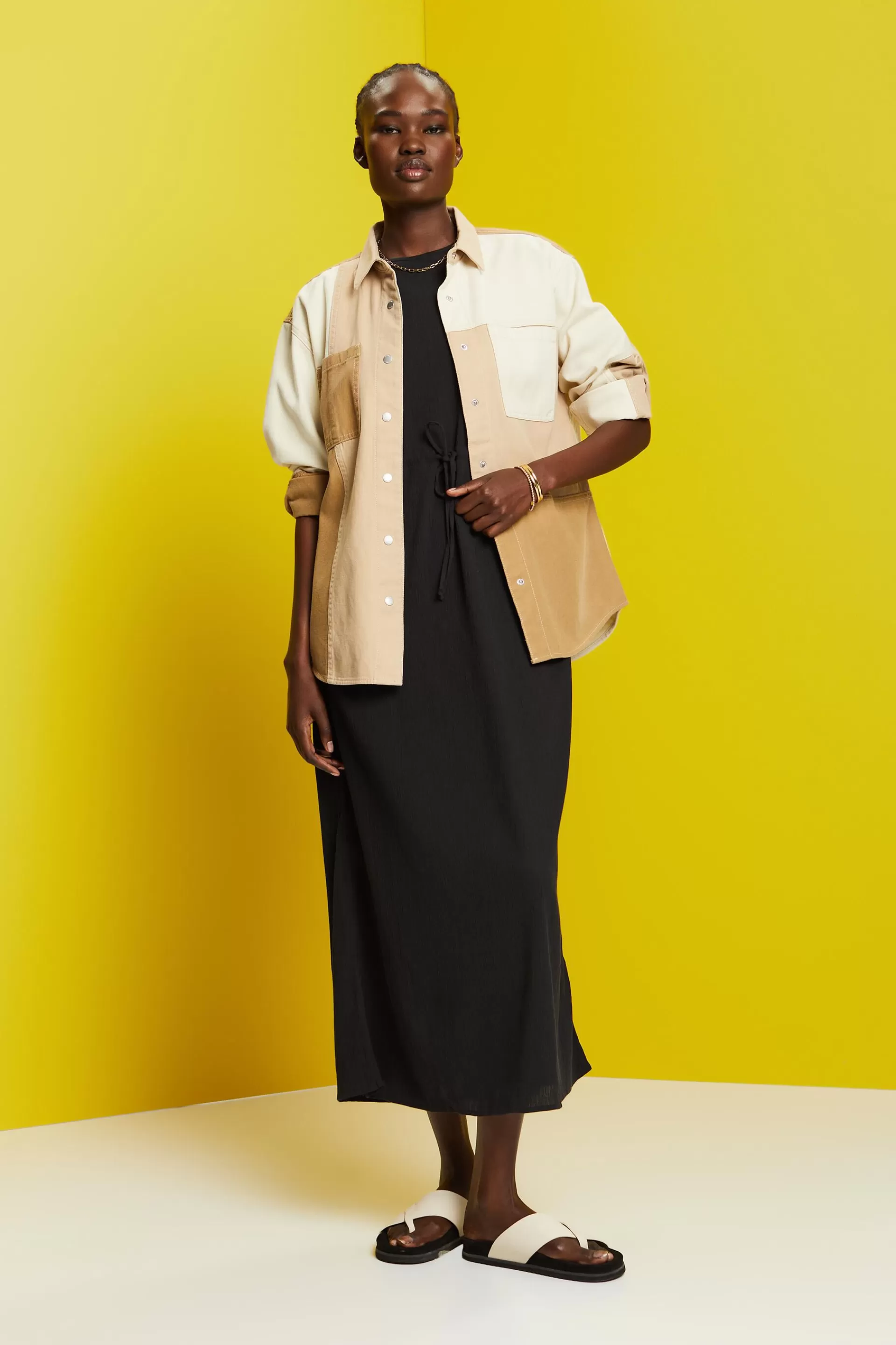 Maxikleid in Crinkle-Optik-ESPRIT Shop