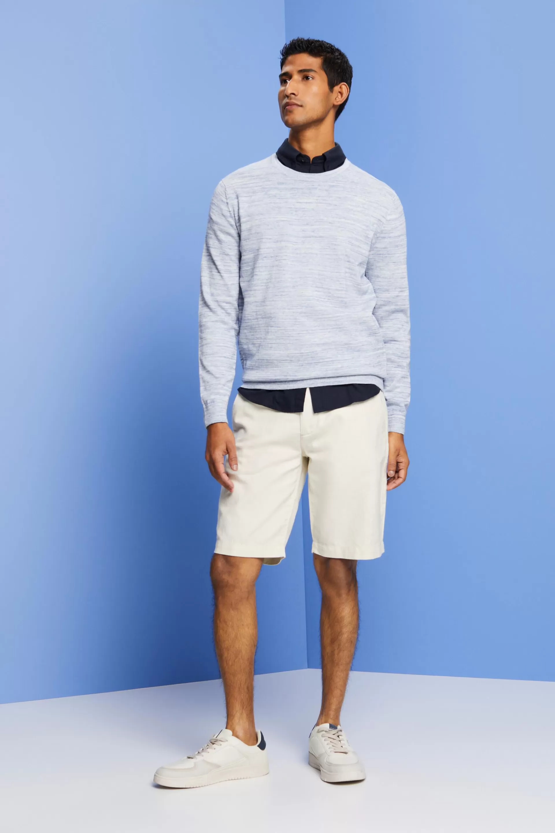 Melierter Rundhals-Pullover-ESPRIT Outlet