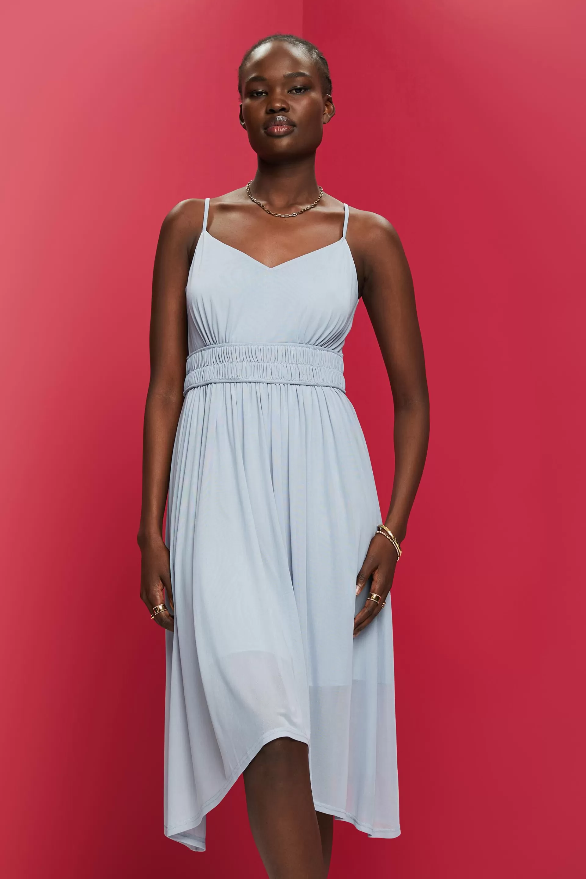 Meshkleid mit Elastikbündchen-ESPRIT Hot