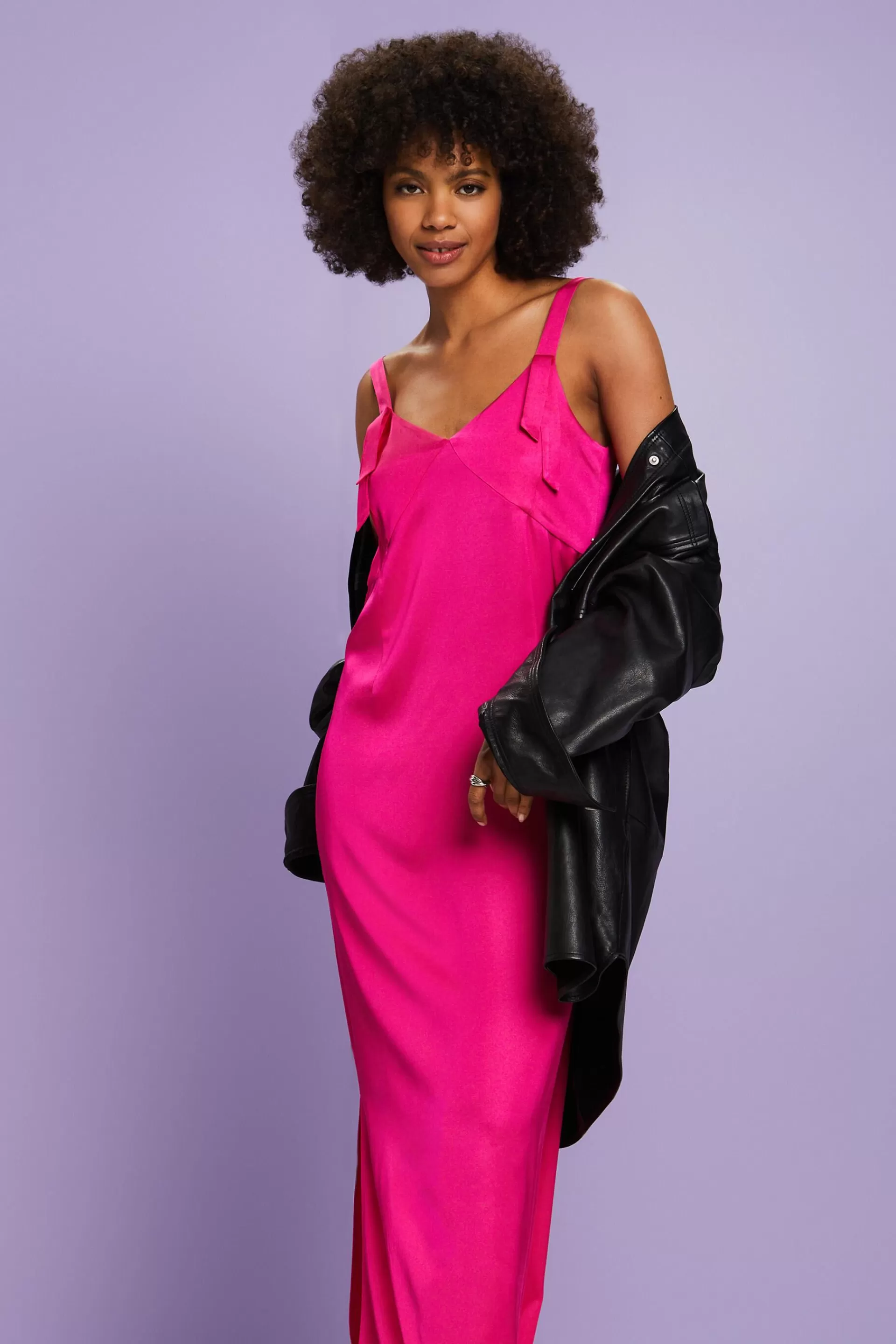 Midi-Etuikleid aus Satin-ESPRIT Flash Sale