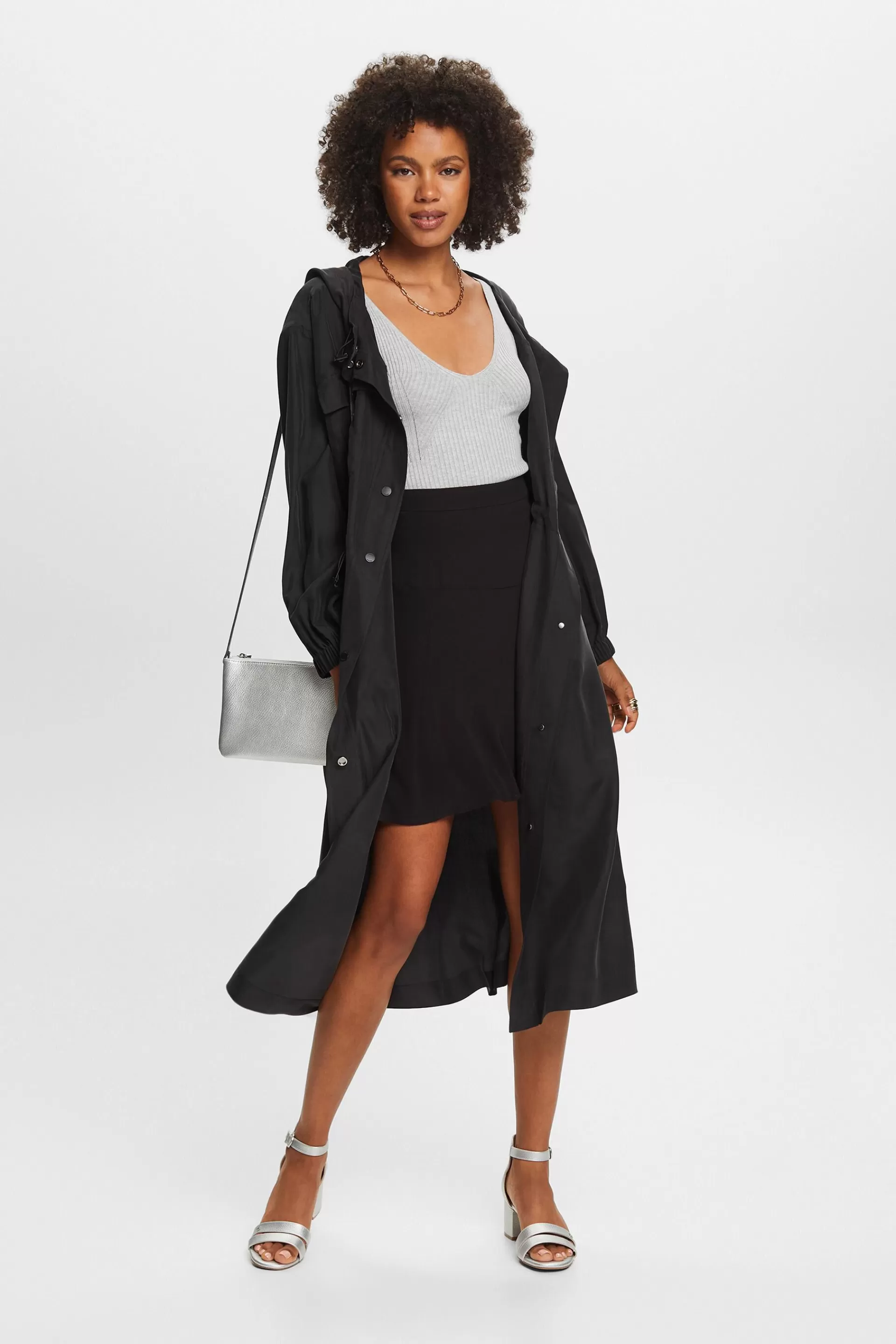 Midikleid aus Fallschirmseide in Washed-Optik-ESPRIT Hot