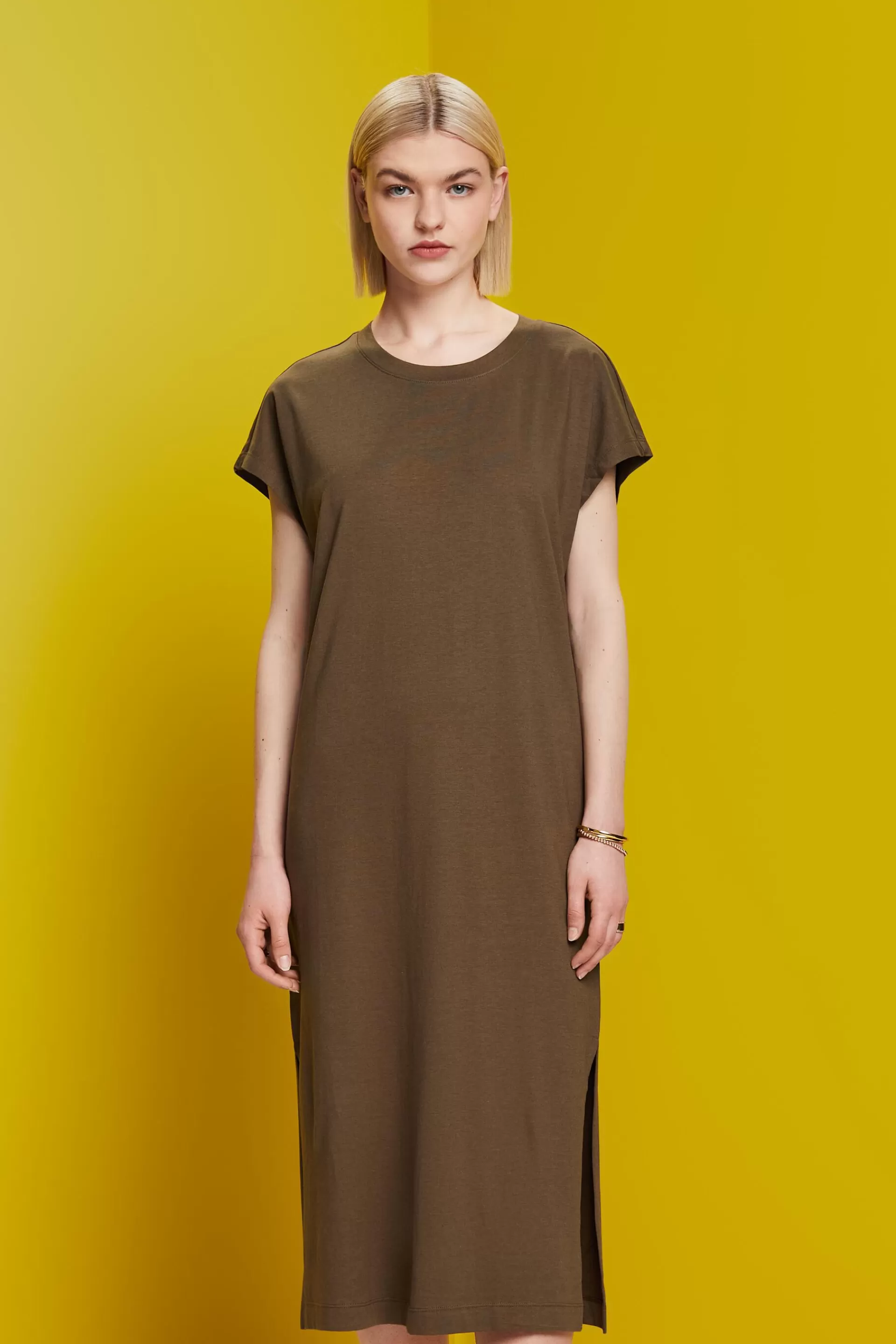 Midi-Kleid aus Jersey-ESPRIT Online