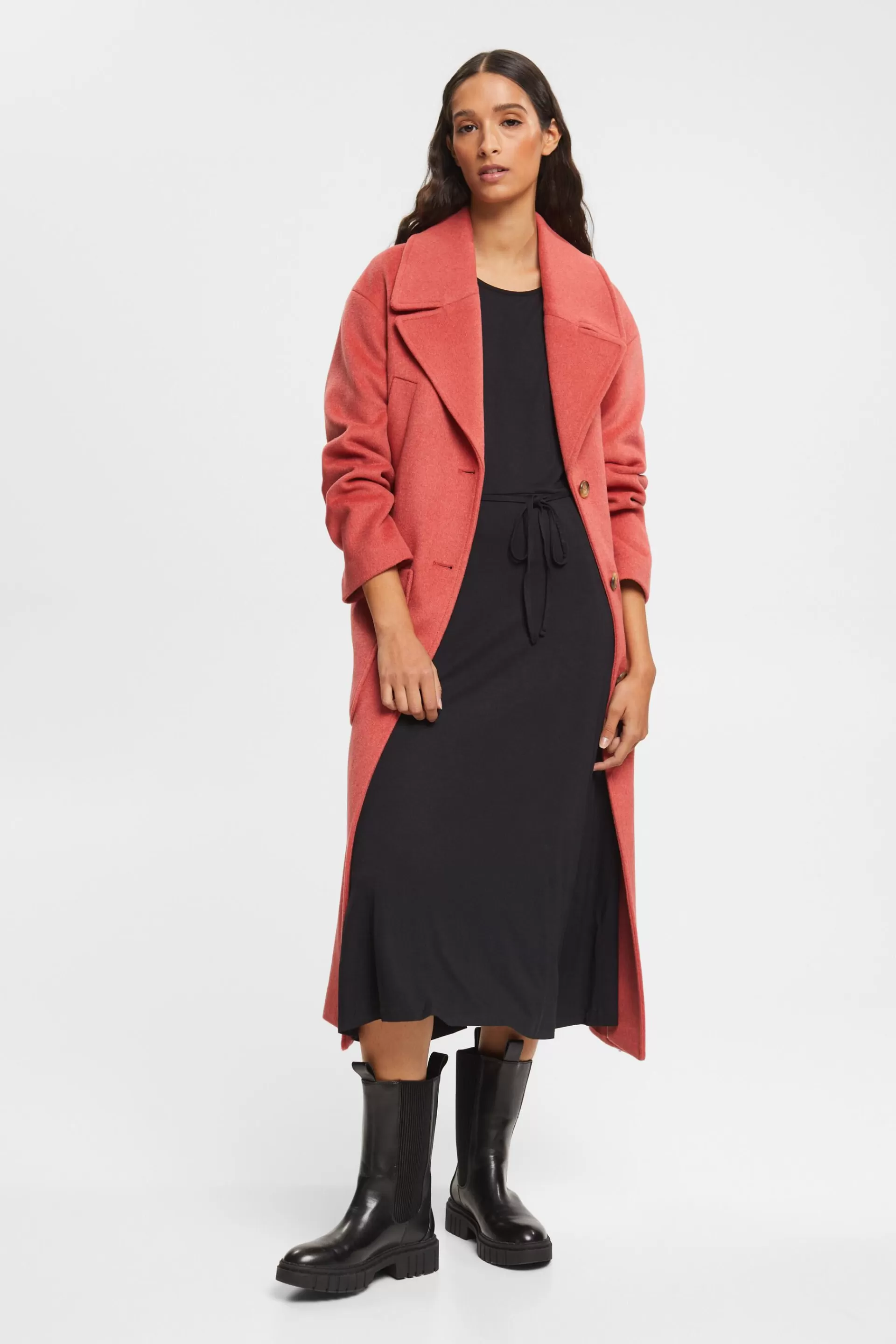 Midikleid aus Jersey mit Bindegürtel-ESPRIT Cheap