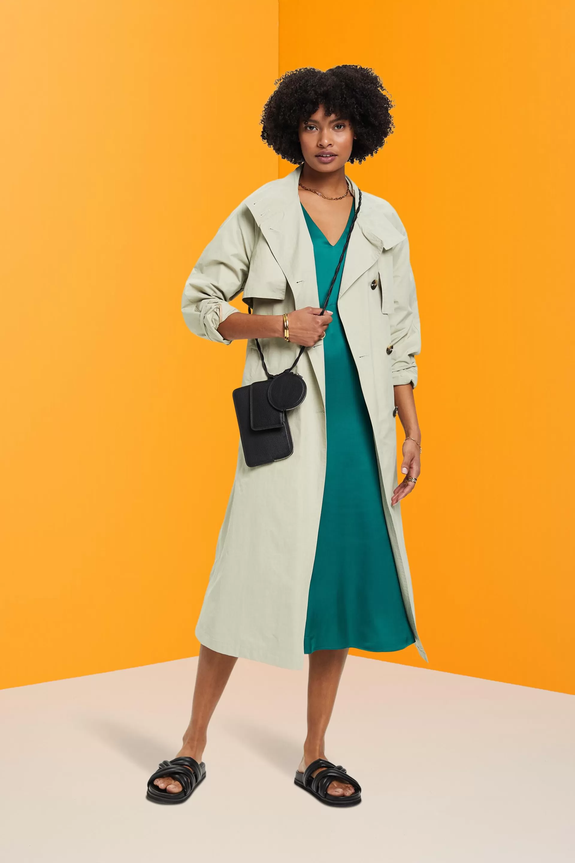Midikleid aus Satin-ESPRIT Discount