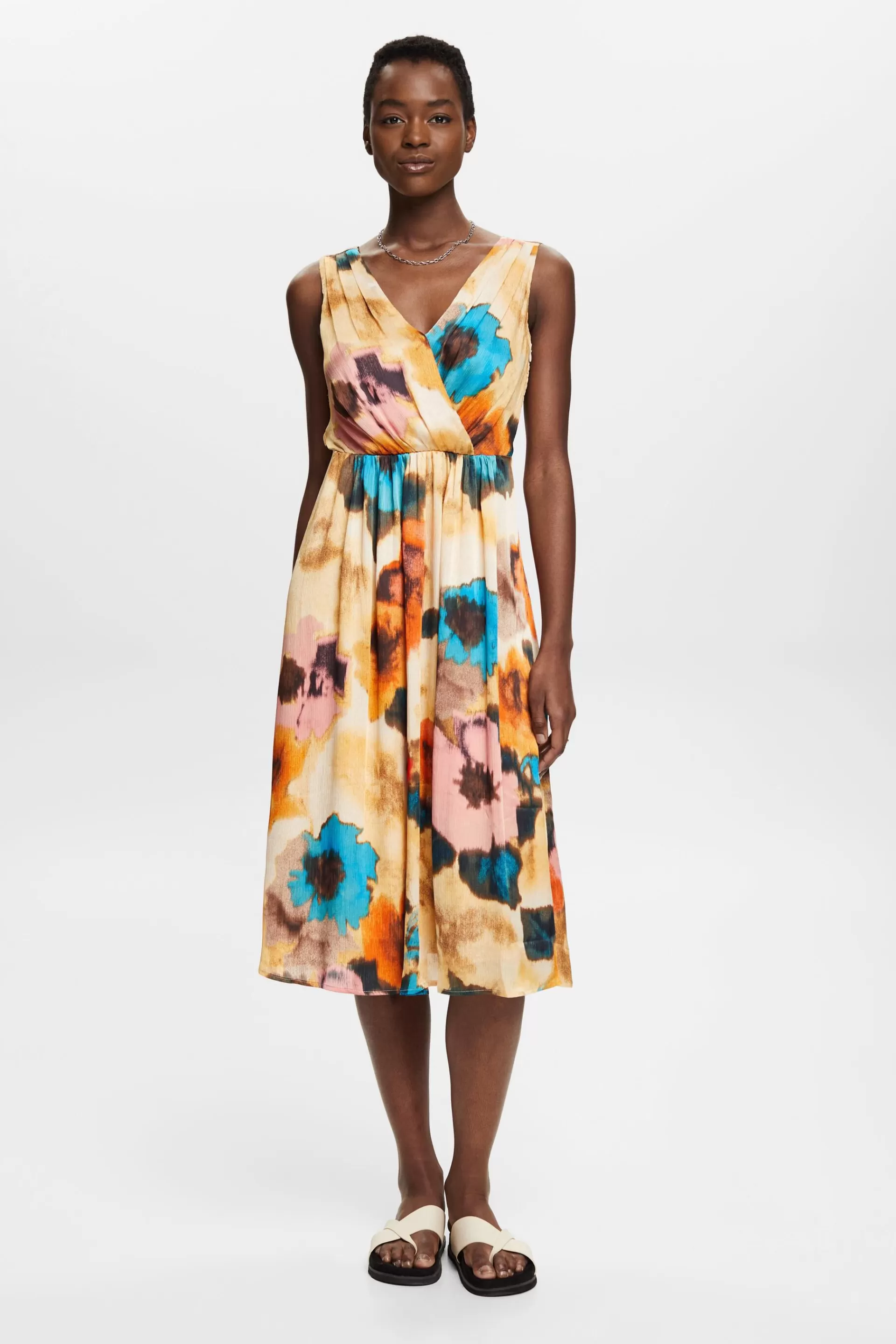 Midikleid mit Allover-Print-ESPRIT Best Sale
