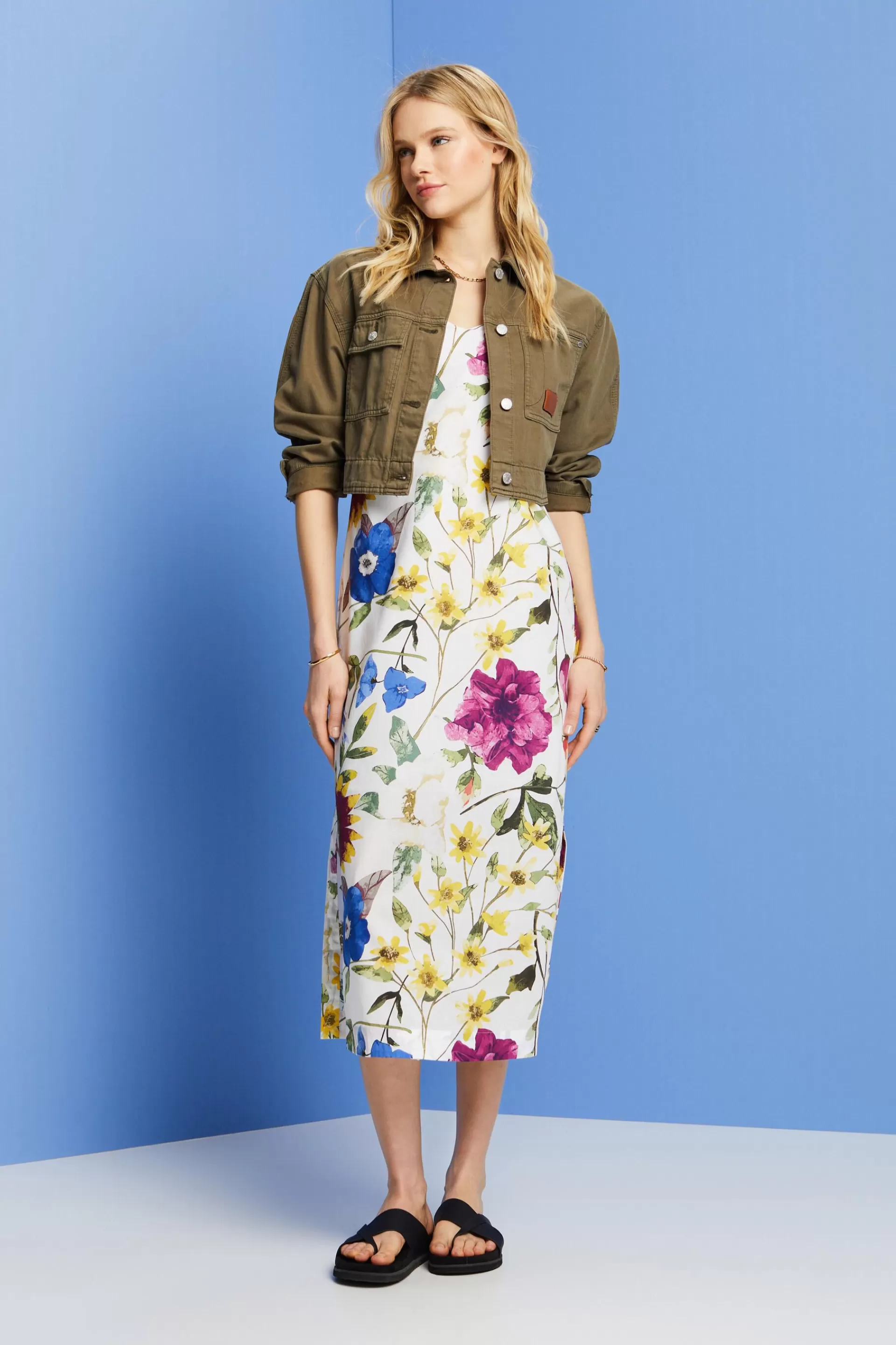 Midikleid mit Muster-ESPRIT Shop