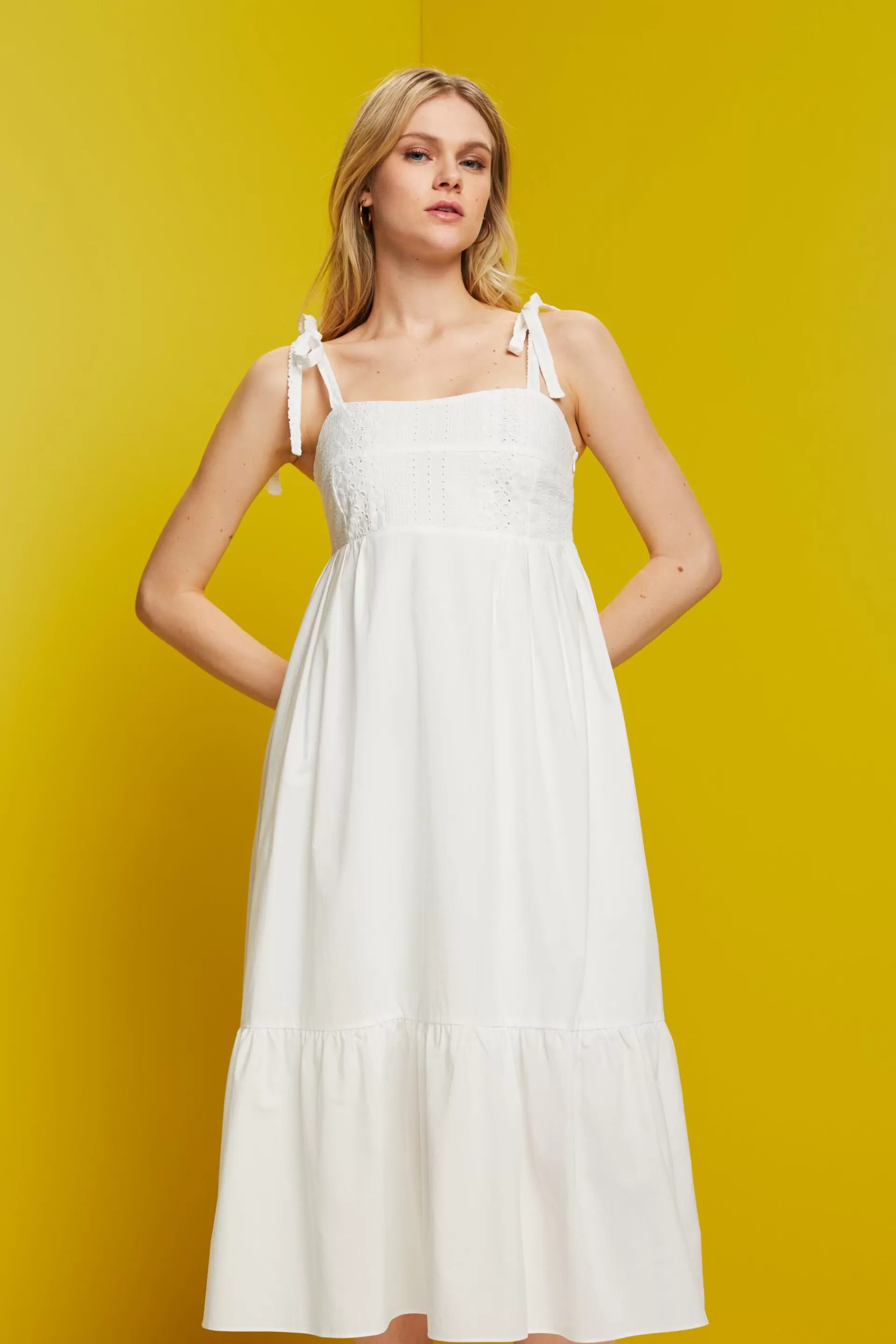 Midikleid mit Stickerei, LENZING™ ECOVERO™-ESPRIT Cheap