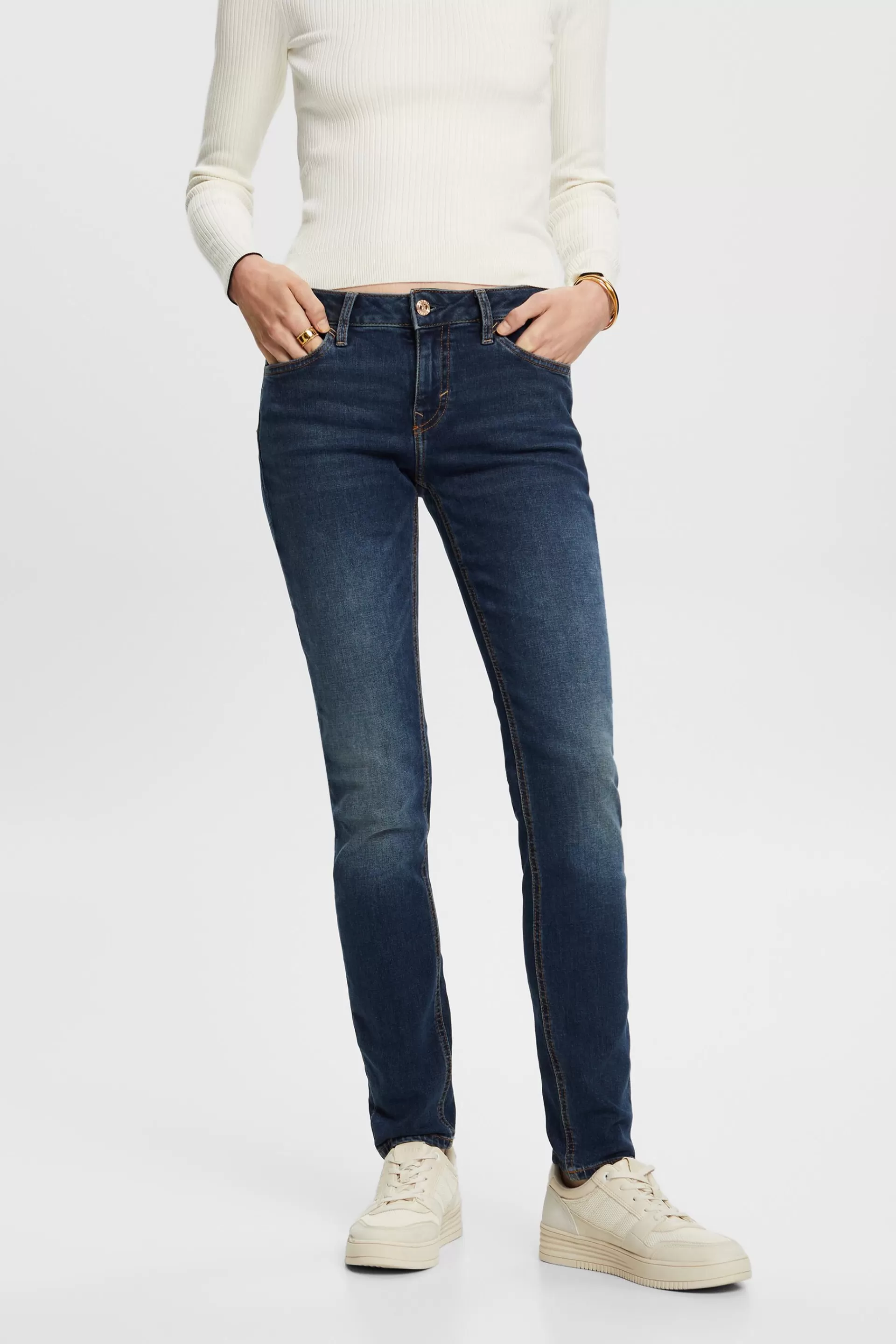 Mid-Rise-Stretchjeans in schmaler Passform-ESPRIT Cheap