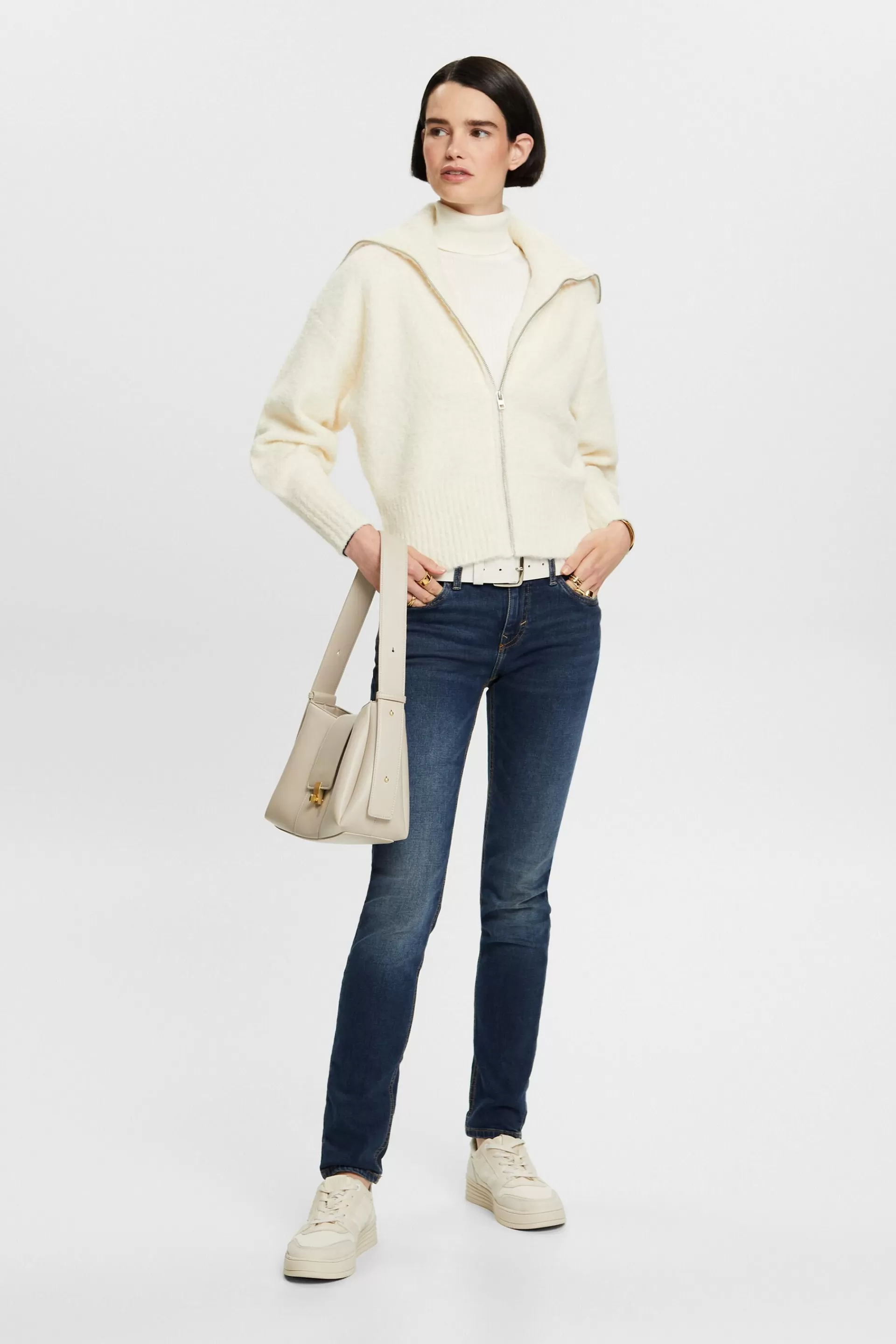 Mid-Rise-Stretchjeans in schmaler Passform-ESPRIT Cheap