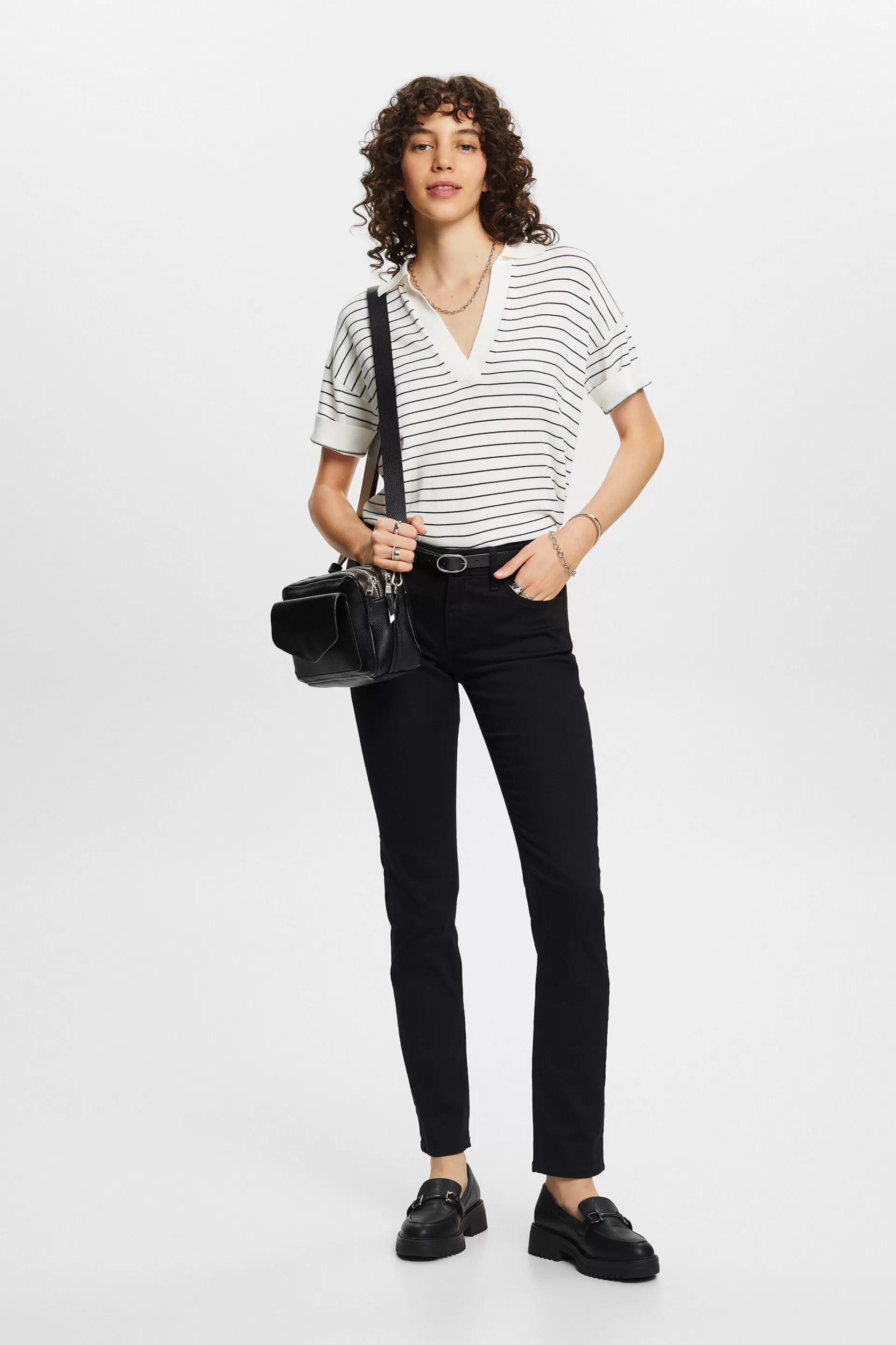 Mid-Rise-Stretchjeans in schmaler Passform-ESPRIT Hot