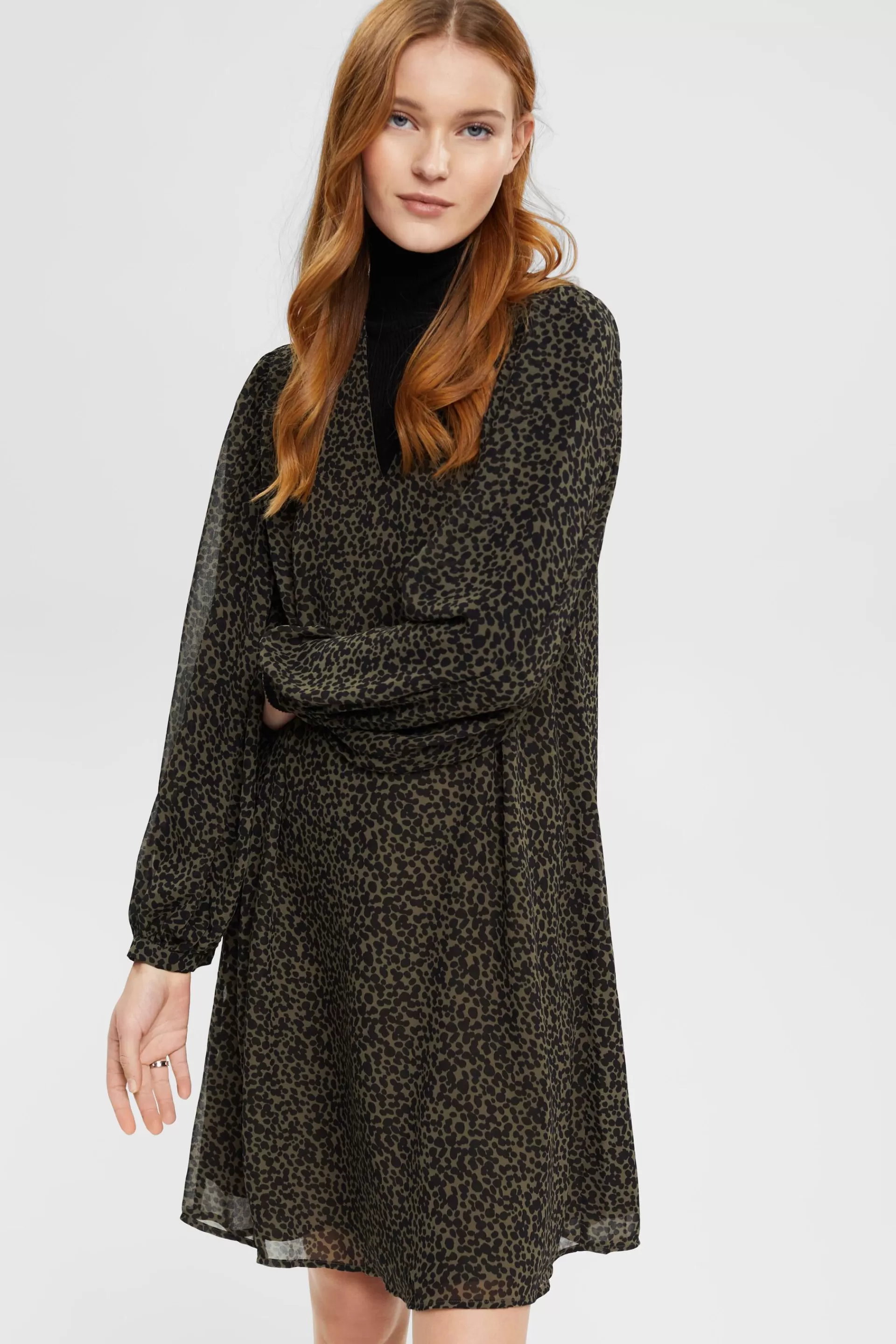 Minikleid aus Crêpe-Chiffon-ESPRIT Outlet