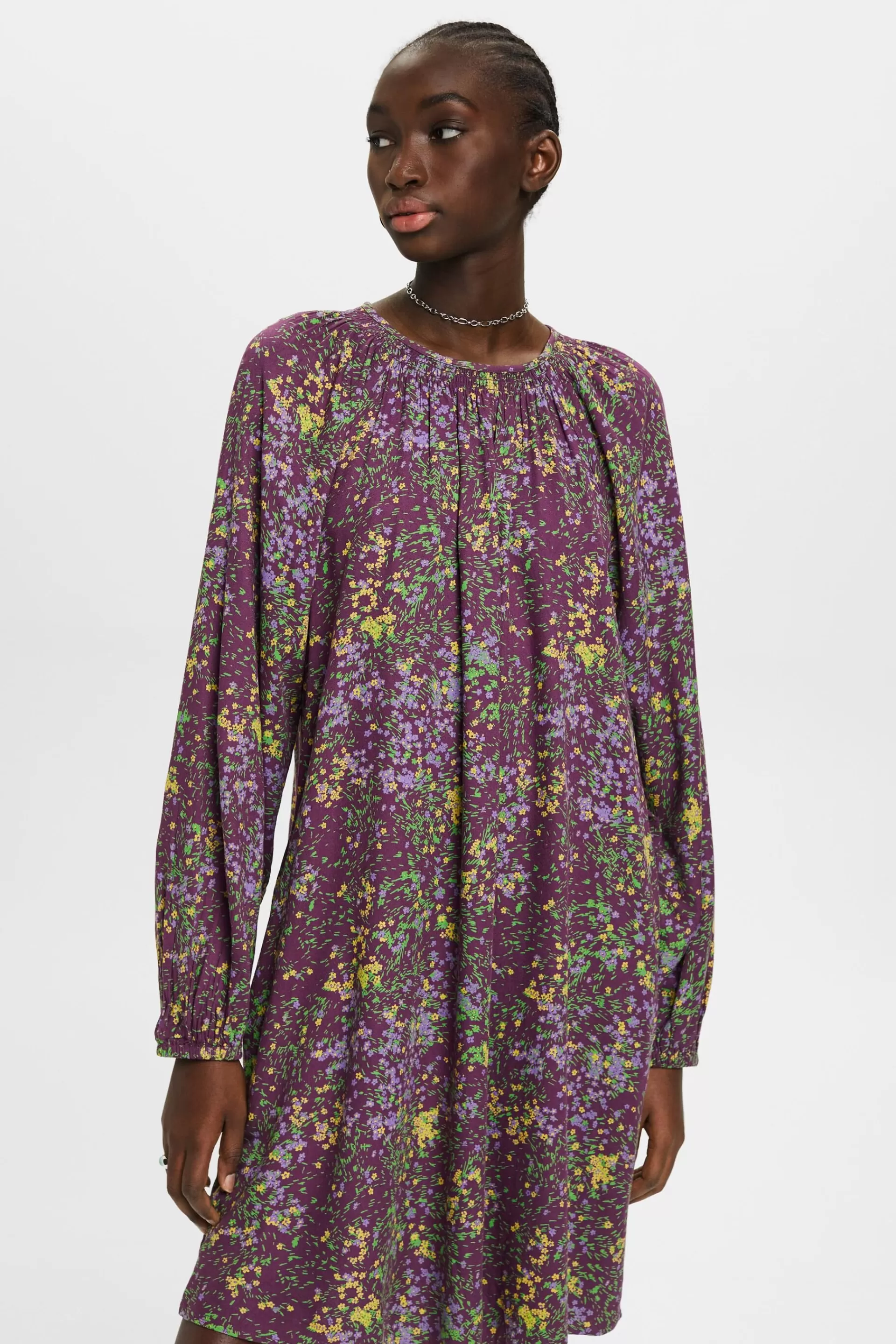 Minikleid mit floralem Print-ESPRIT New