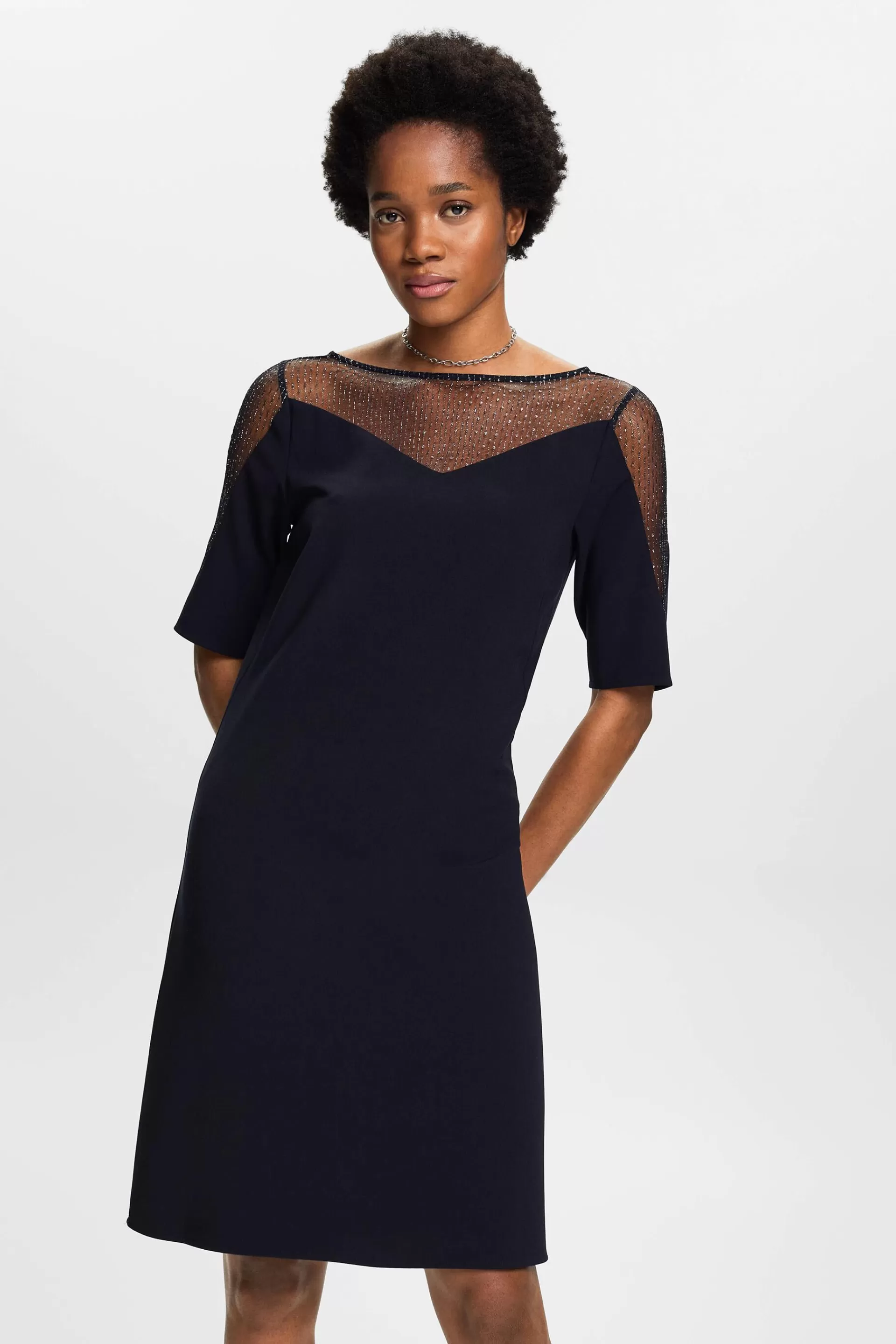 Minikleid mit Glitzer-Ausschnitt-ESPRIT Clearance